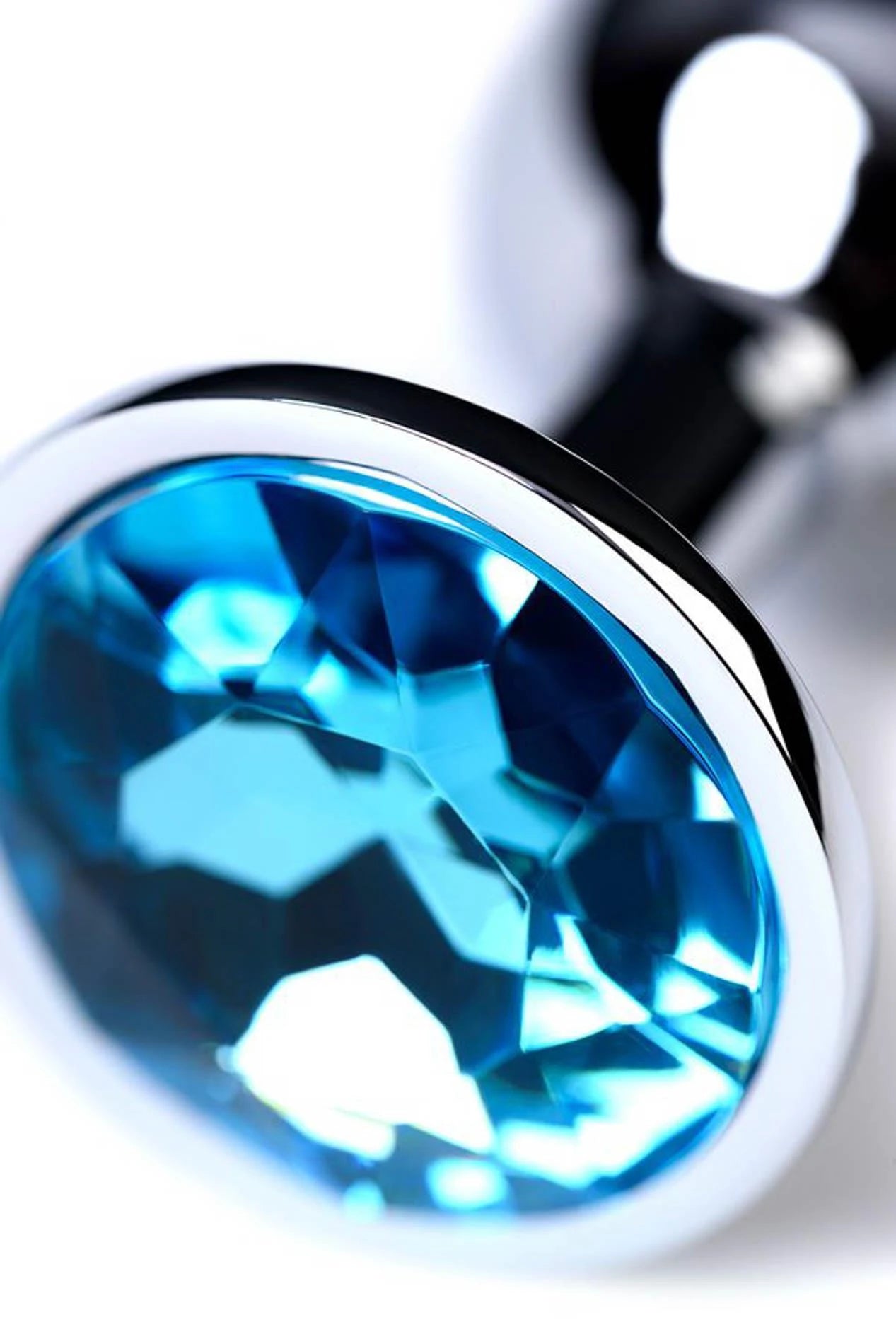 TOYFA Metal silver anal plug, with a Topaz colored gem