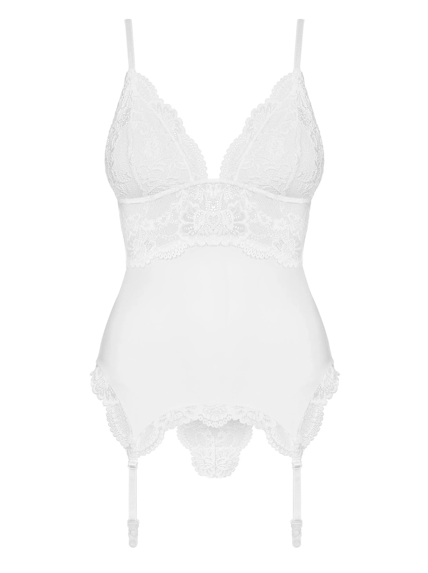 Lingerie-810-COR-2 corset and thong white S/M