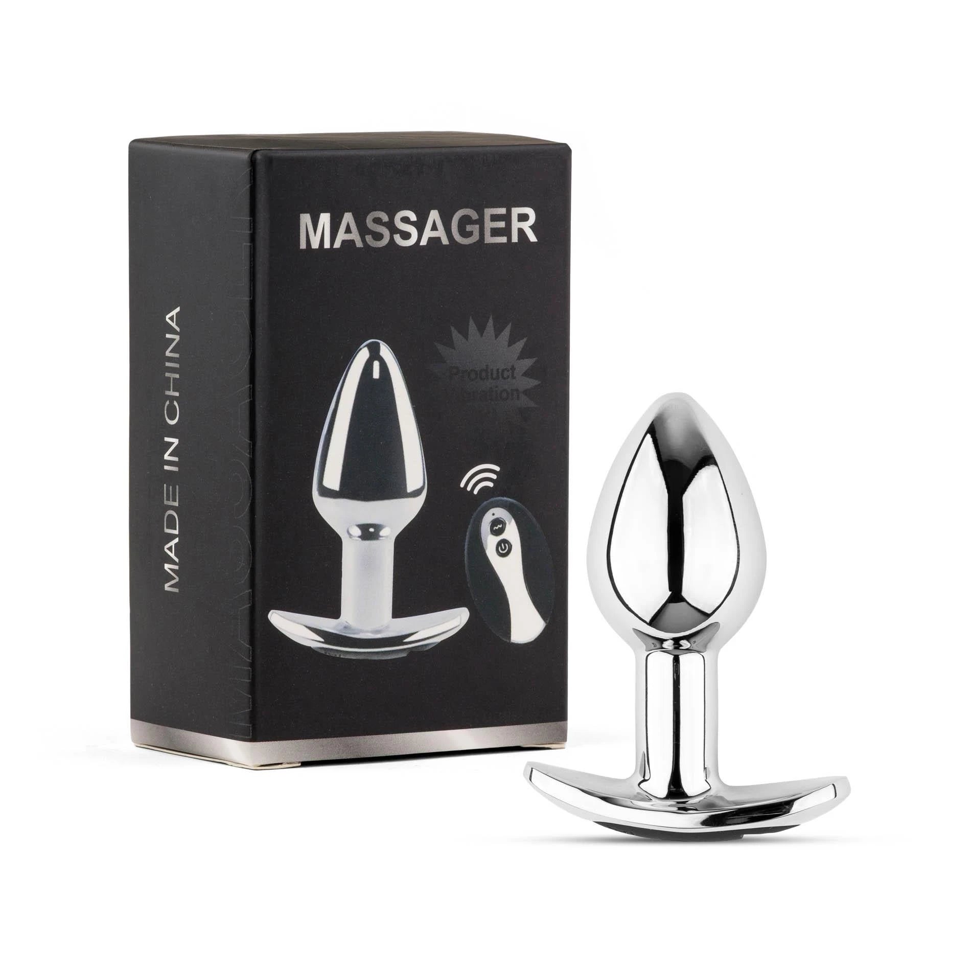 Buttplug en métal M vibrant USB - Télécommande