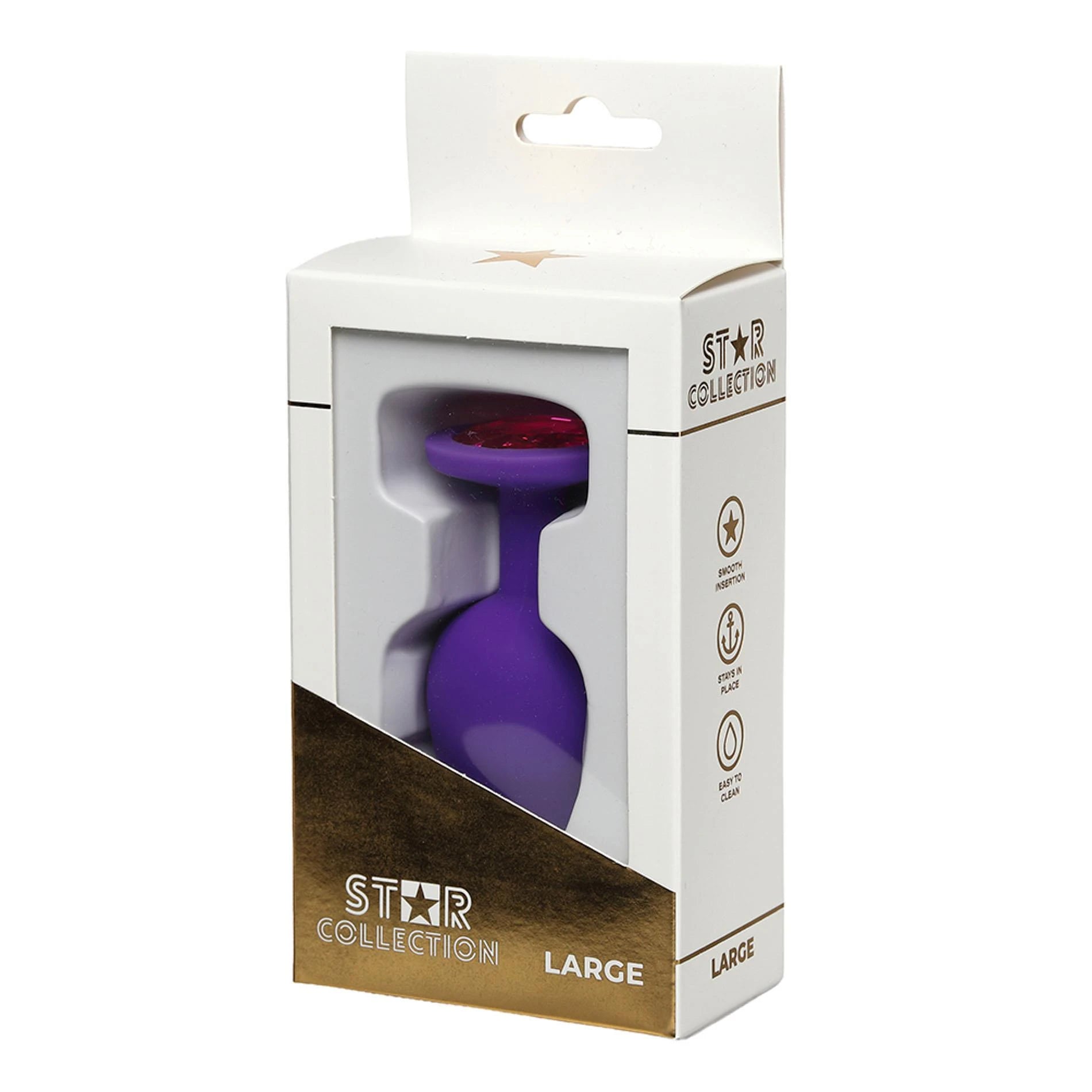 Star Collection - Plug Anal en Silicone Violet L - Pierre Rose