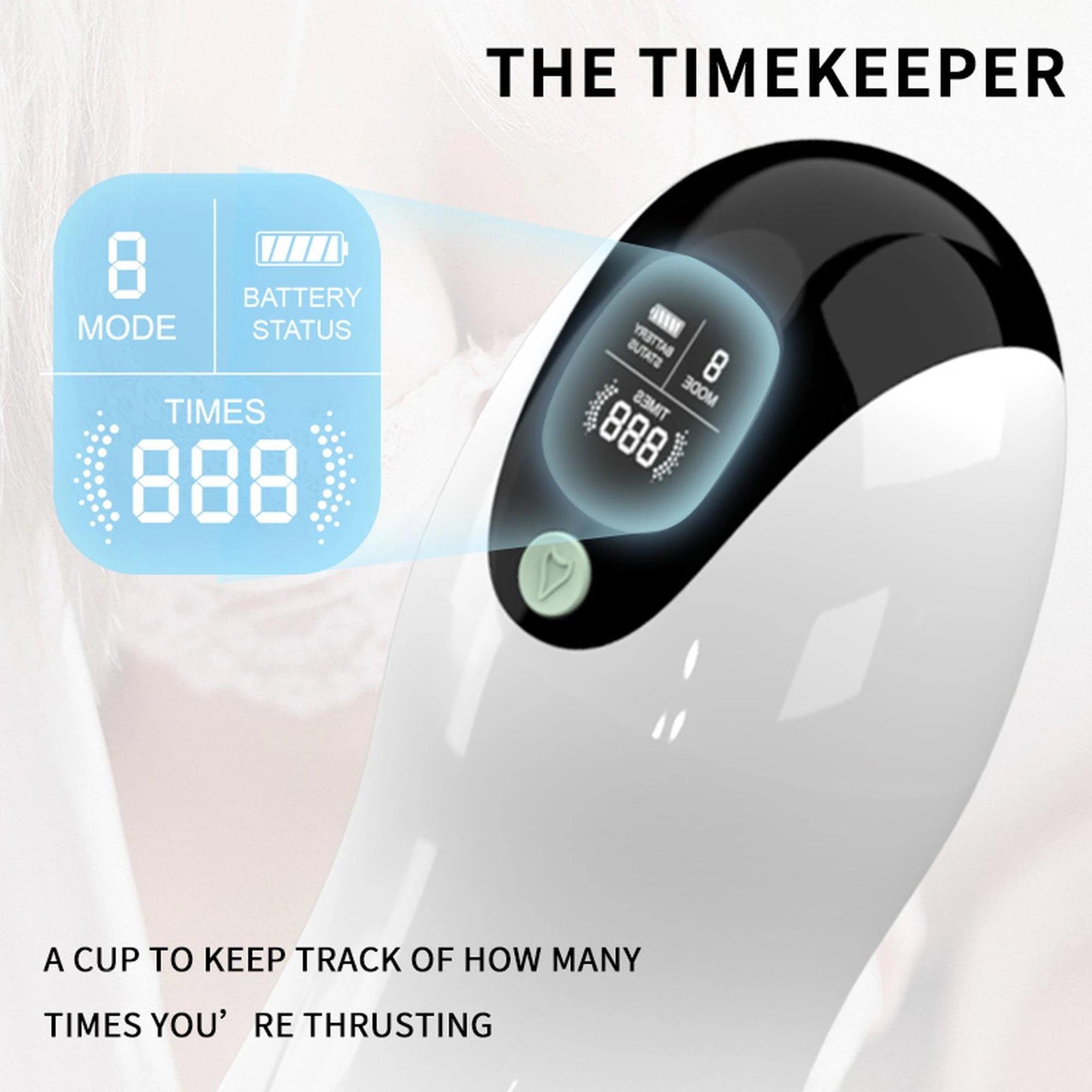 Masturbateur vibrant 8 modes de vibration + fonction interactive