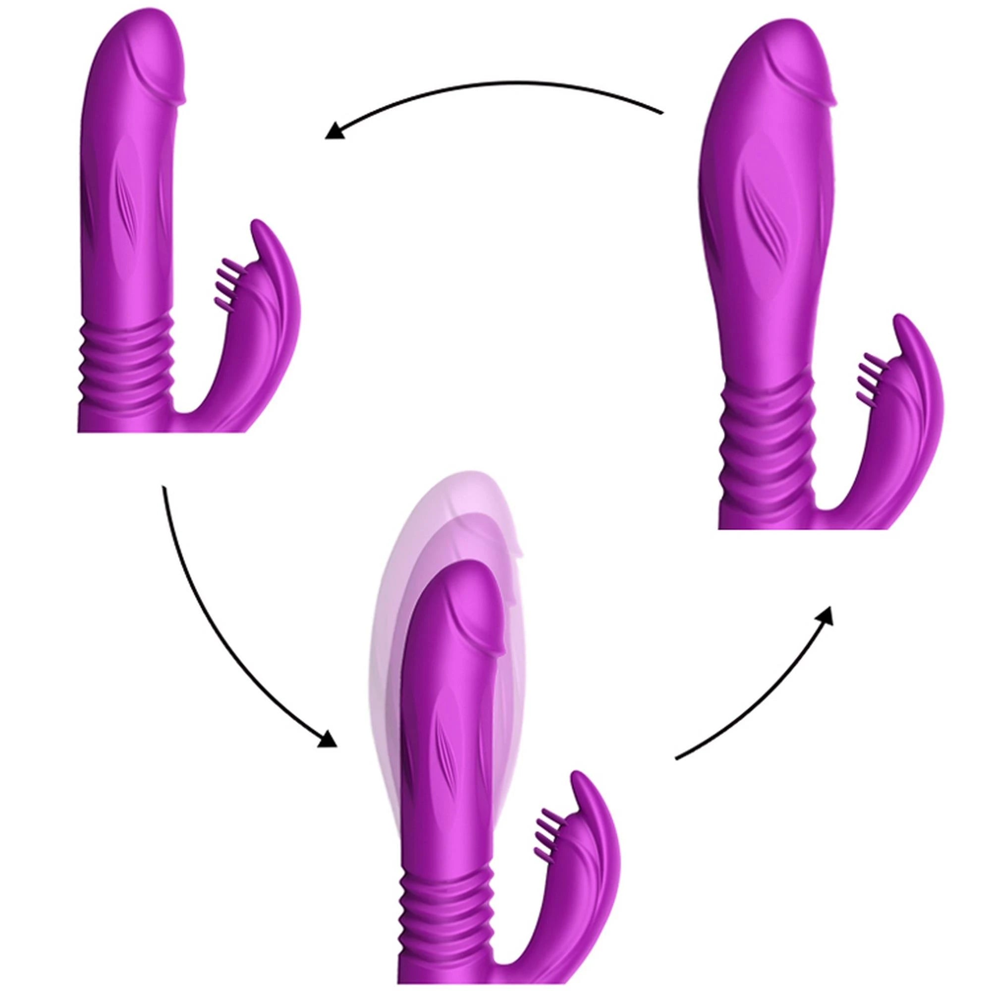 Vibromasseur - Vibromasseur en silicone USB 10 fonctions + fonction expansible et de poussée