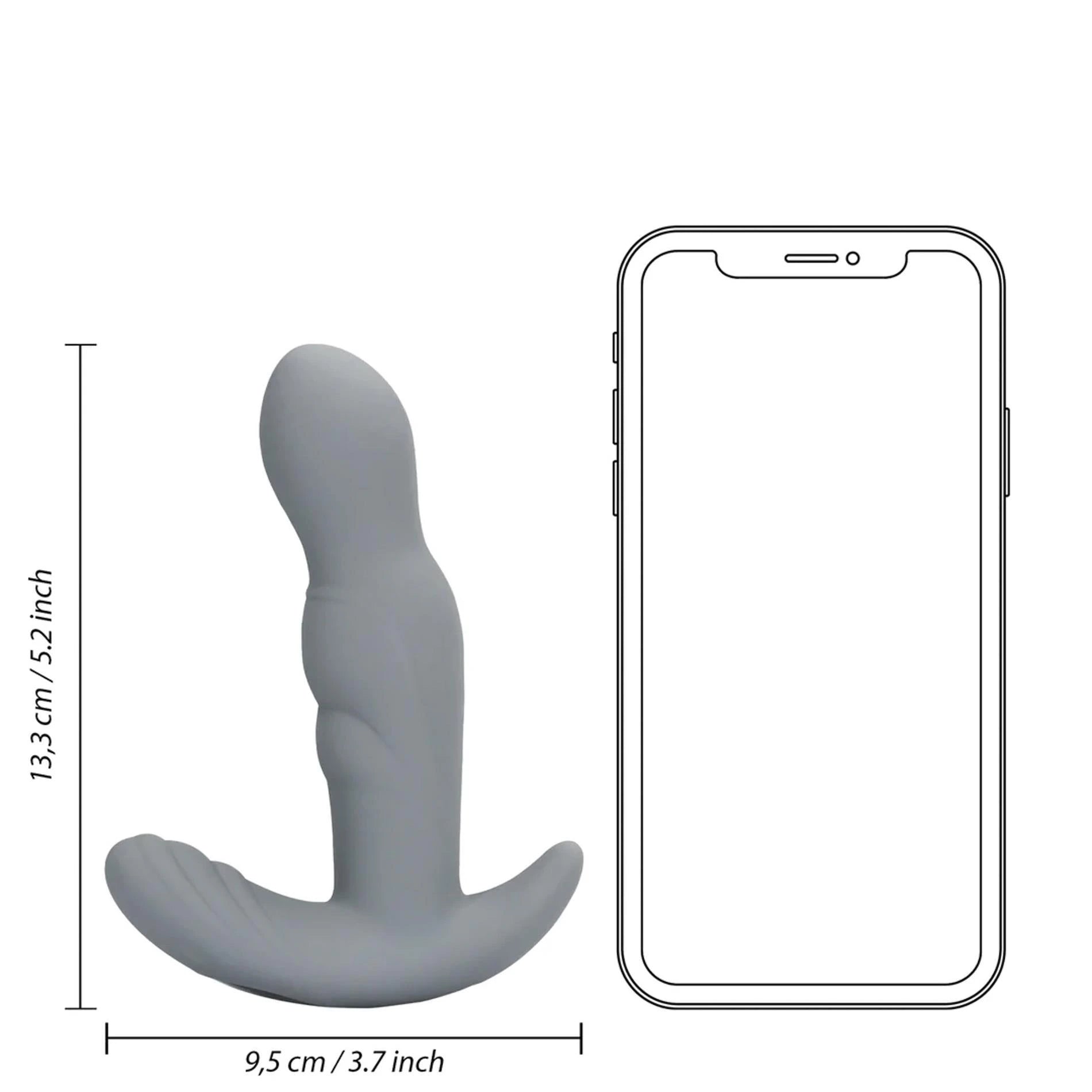 Stimulateur de prostate rotatif avec télécommande - Gris Gotham