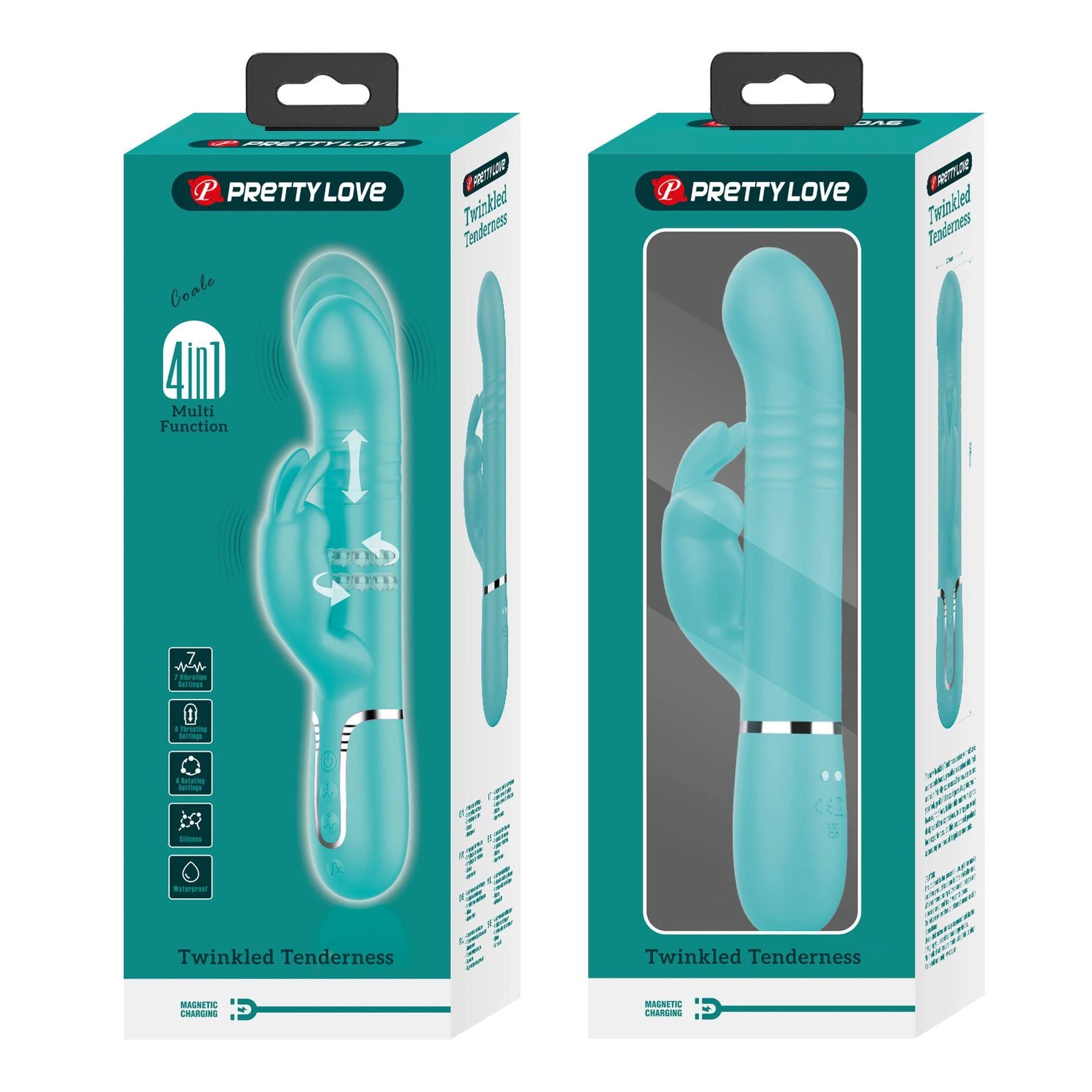 PRETTY LOVE - Coale Twinkled Tenderness, 7 fonctions de vibration 4 fonctions de rotation 4 modes de poussée