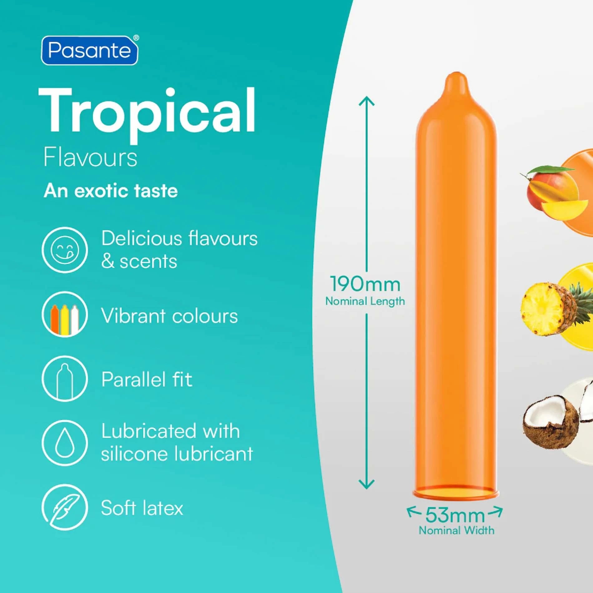 Pasante Tropical Condoms Bulk Packs 144 pcs