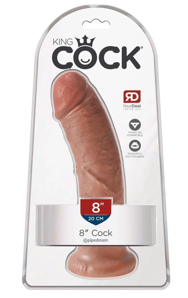 King Cock 8 pouces marron clair