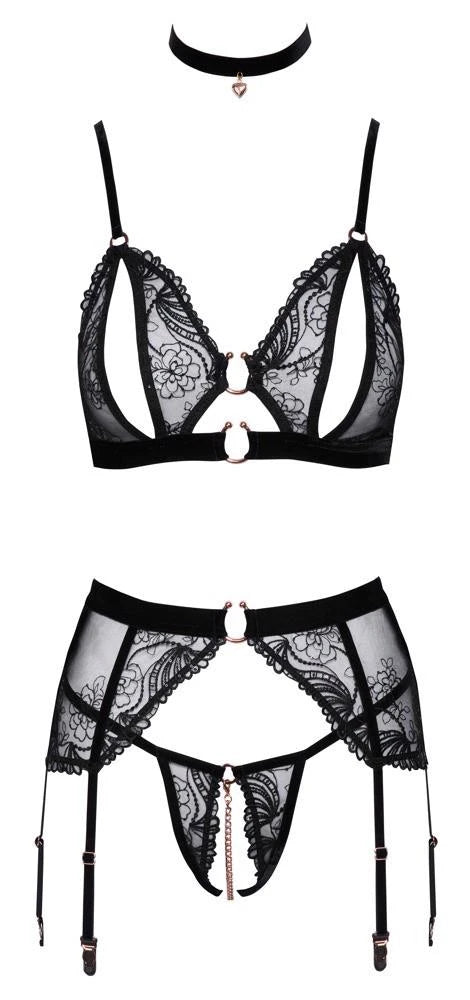 Ensemble soutien-gorge et porte-jarretelles XL