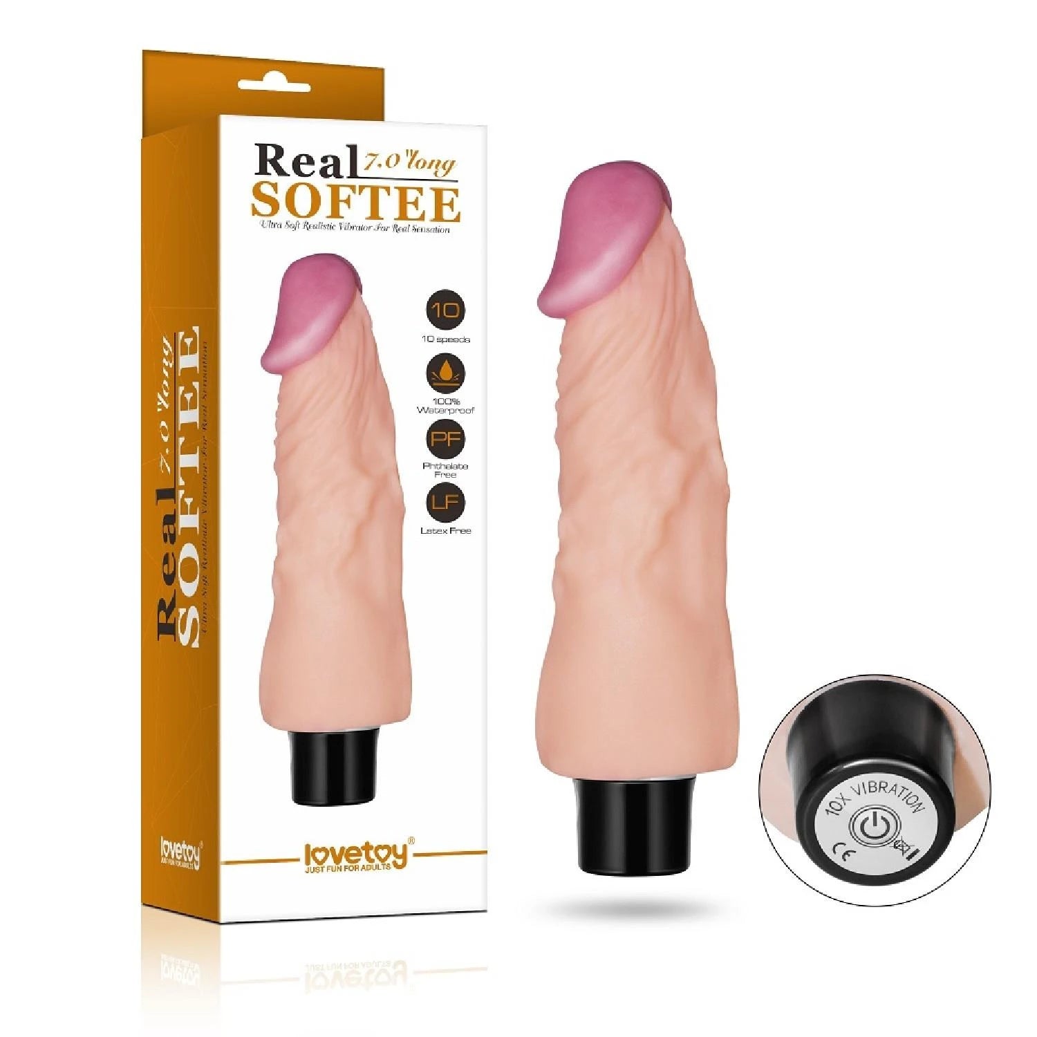 7″ REAL SOFTEE Vibrating Dildo