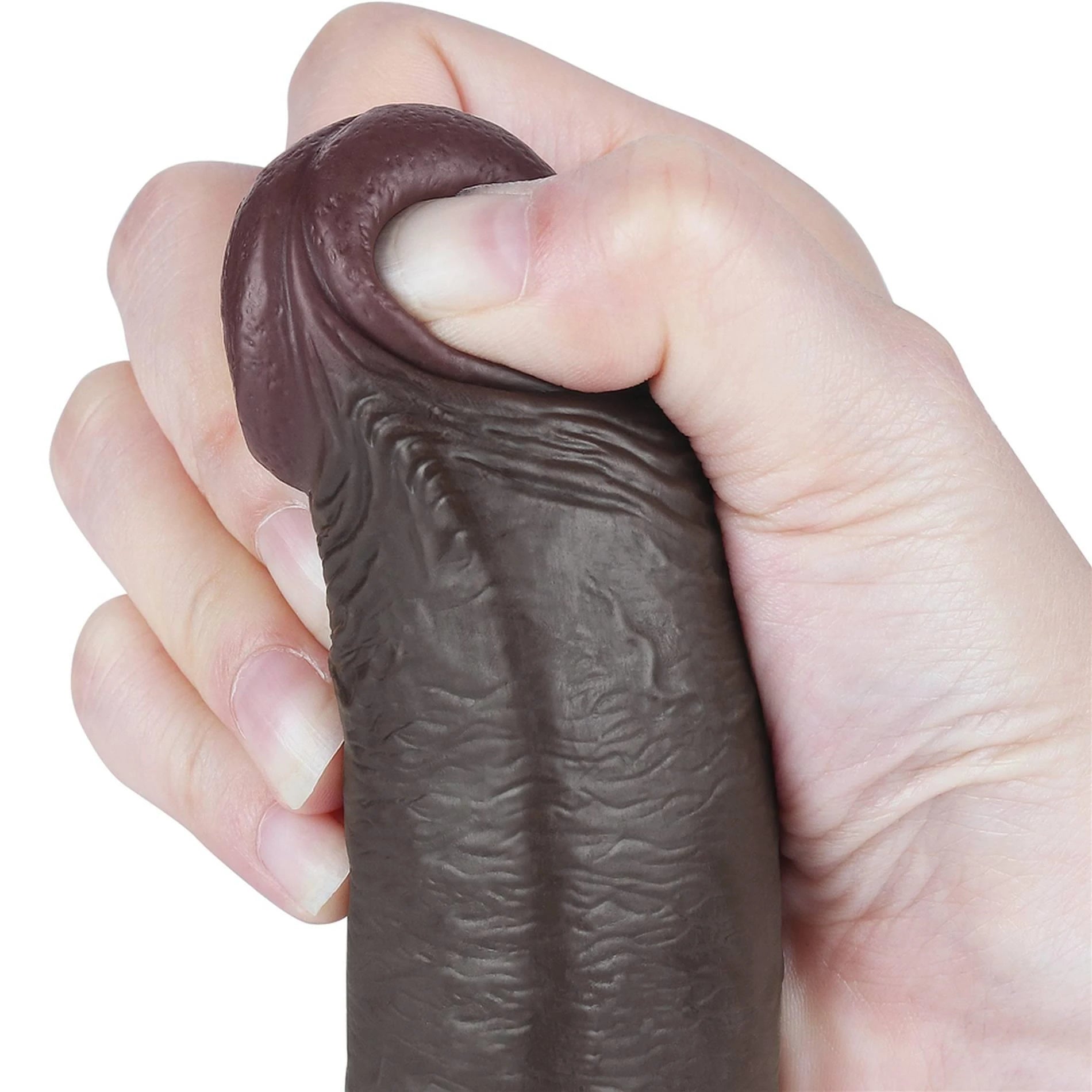 Godemichet double couche 9" noir coulissant