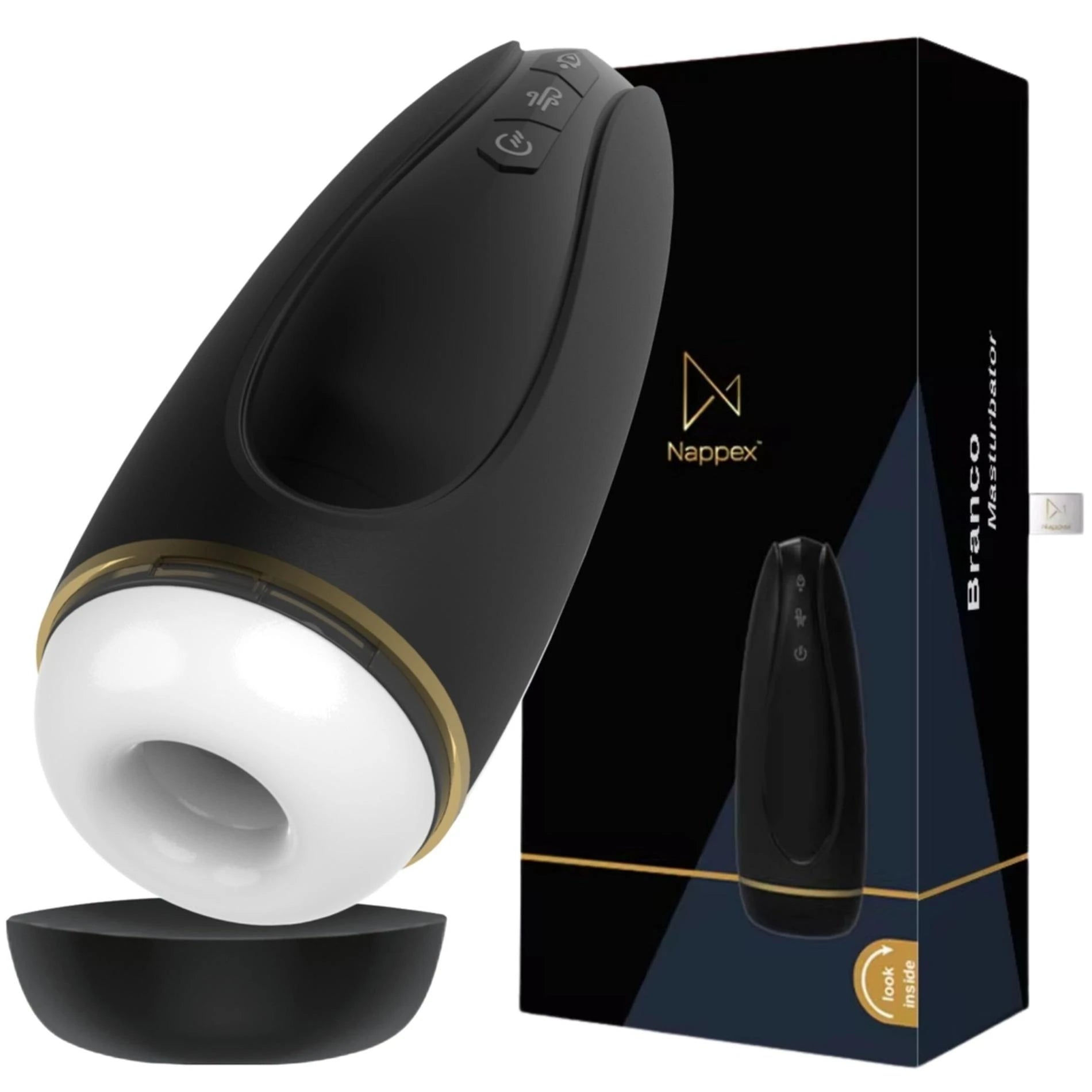 Masturbator - Nappex™ White Black - Premium Masturbators (10 Languages