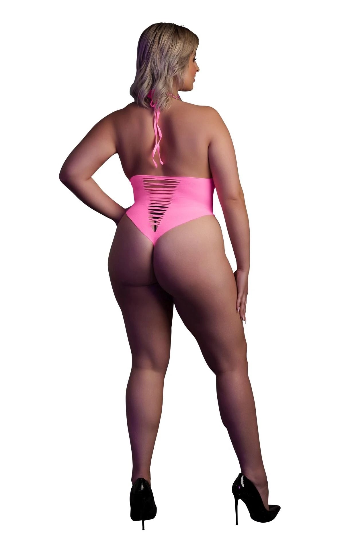 High-Cut Body - Plus Size - Neon Pink