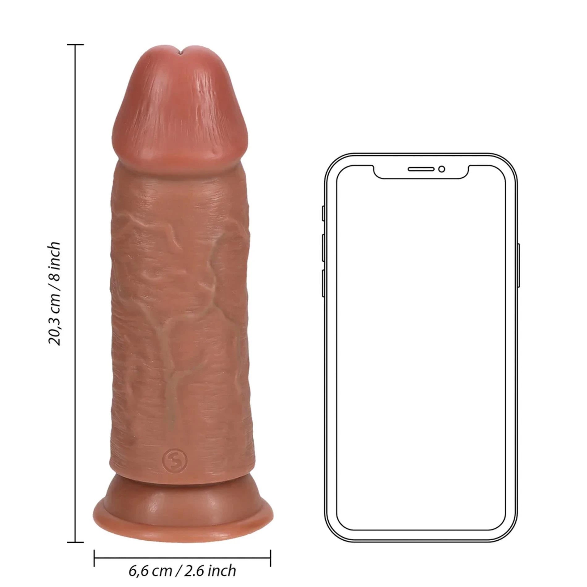 Épais droit sans boules 20,3 cm - Tan