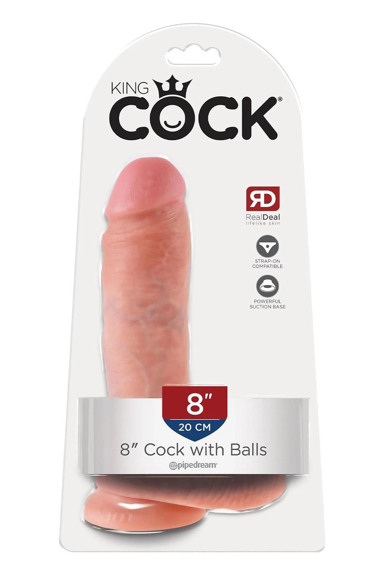 KING COCK 8 POUCES AVEC COUILLES LUMINEUSES