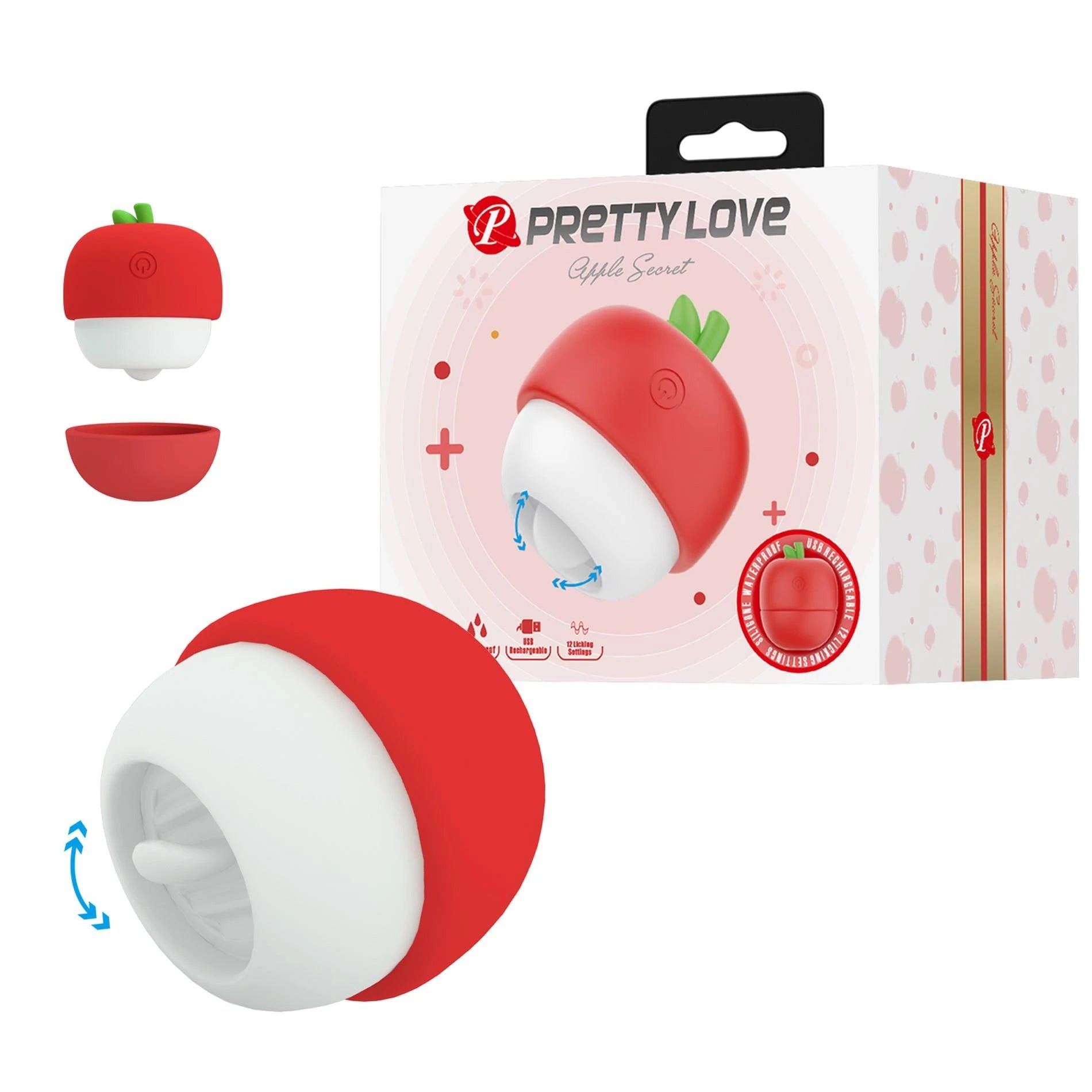 APPLE SECRET, 12 licking settings, Silicone ABS