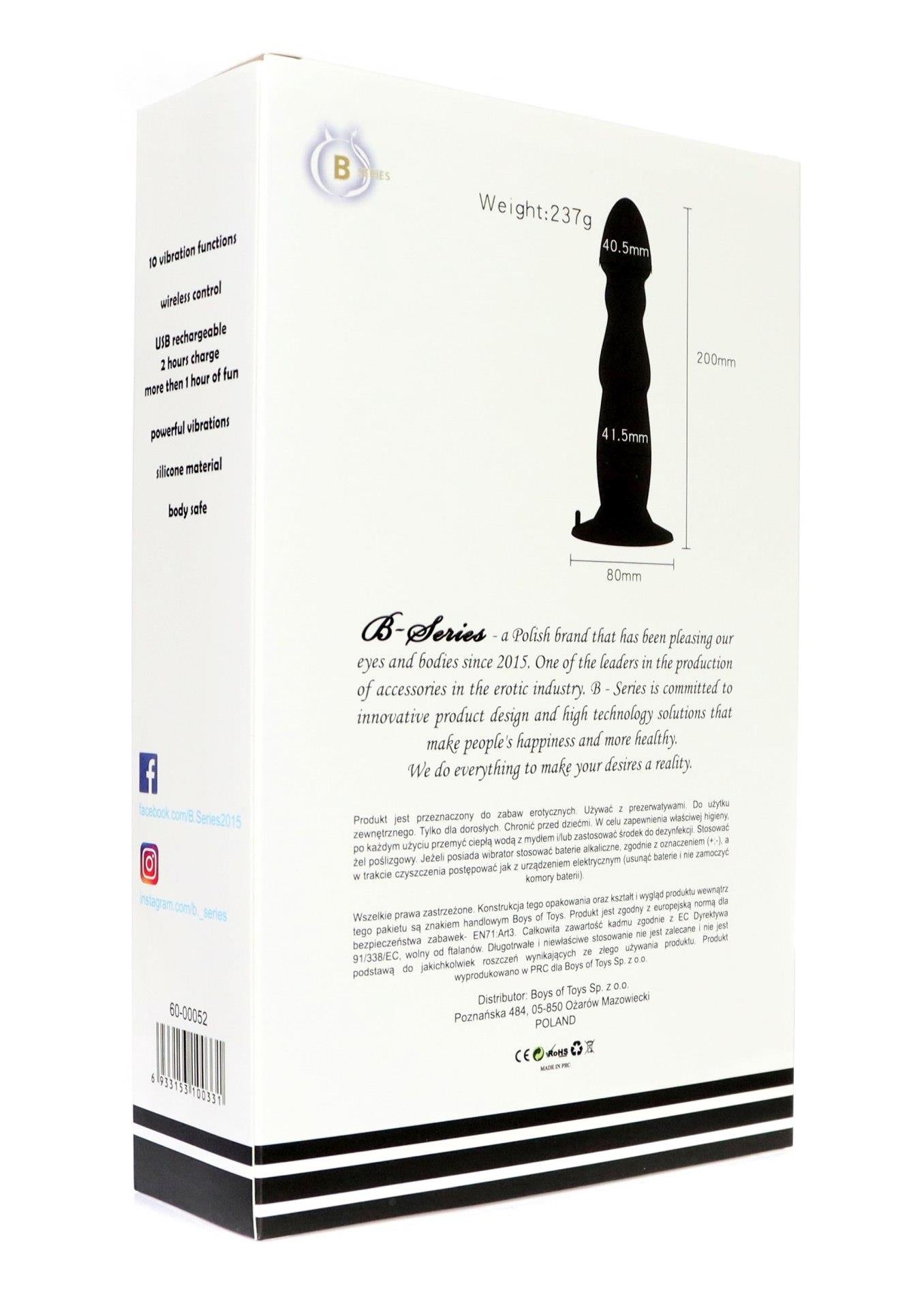 Stymulator-Masseur de prostate USB 10 fonctions / Télécommande