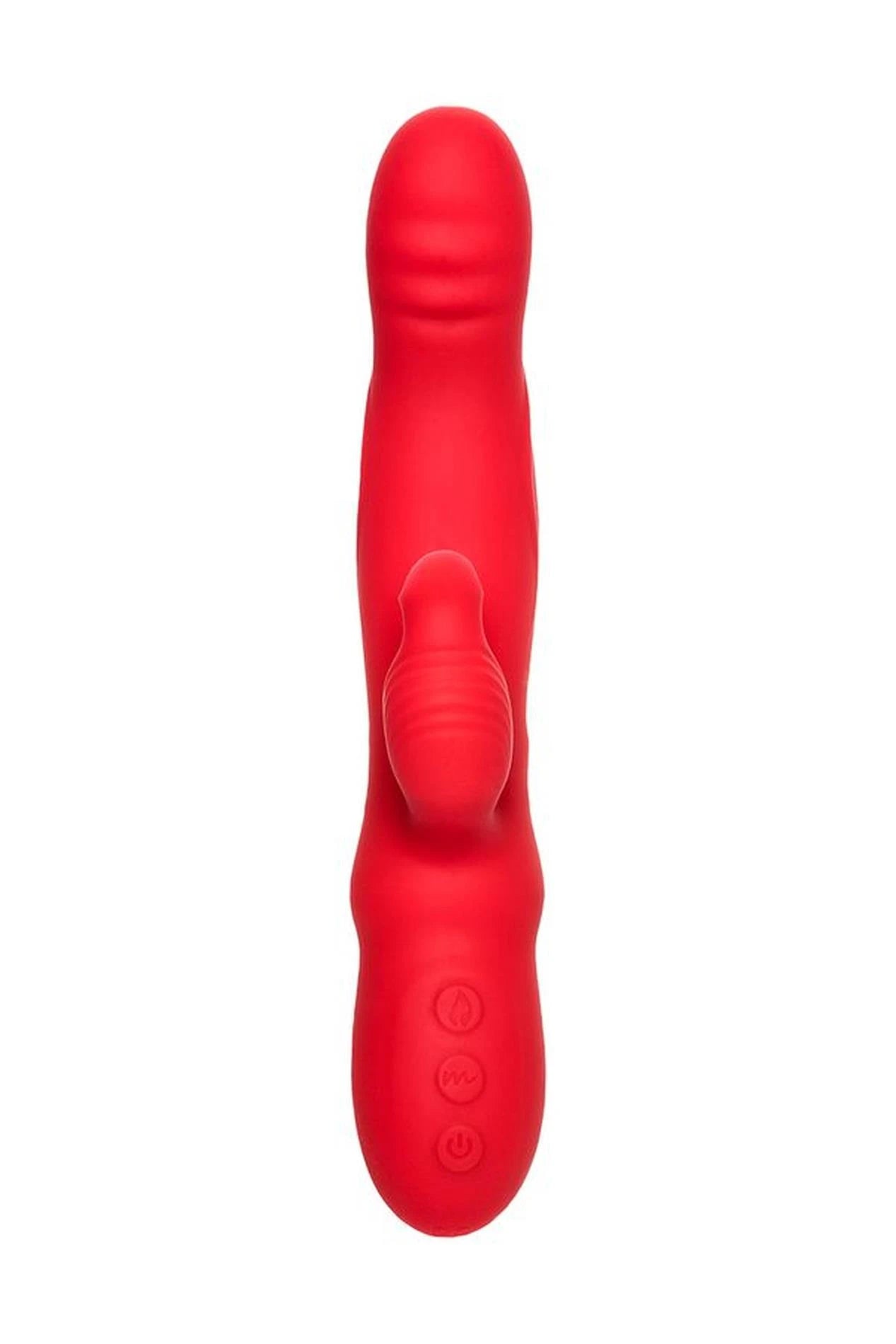 JOS Redli vibrator with moving head, silicone, red, 21 cm