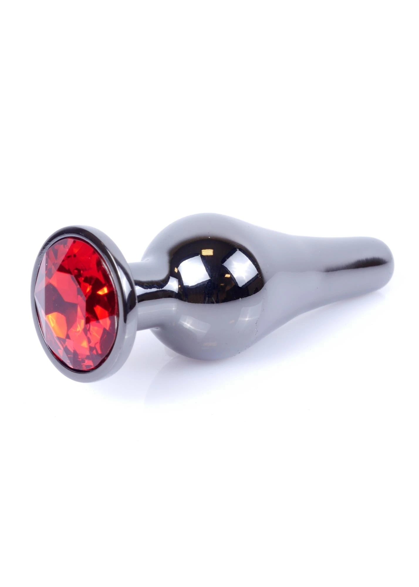 MyLove Toys - Bijoux BUTT PLUG Argent foncé - Rouge