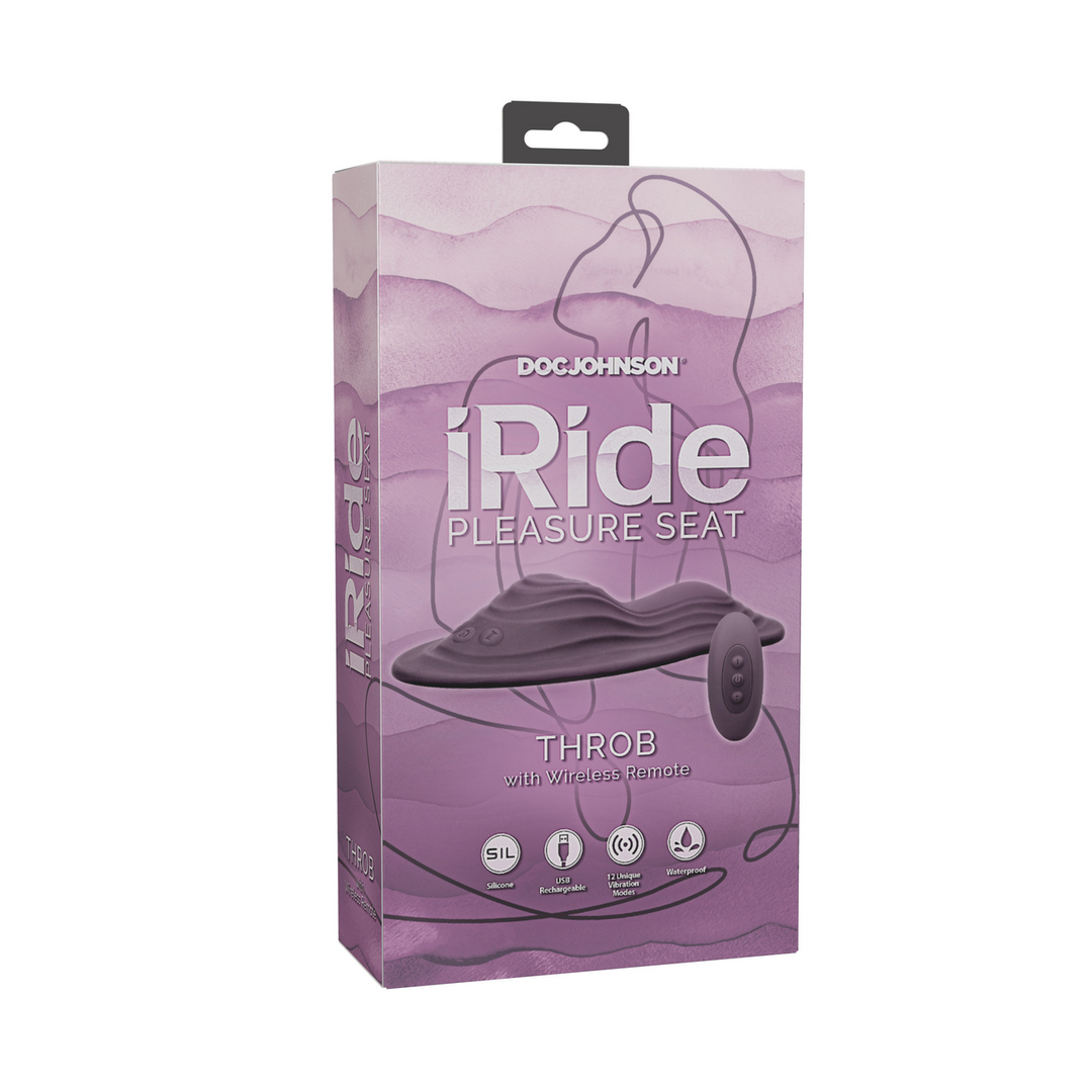 iRide Pleasure Seat - Vibration - Rechargeable avec Télécommande sans Fil - Violet Poussiéreux