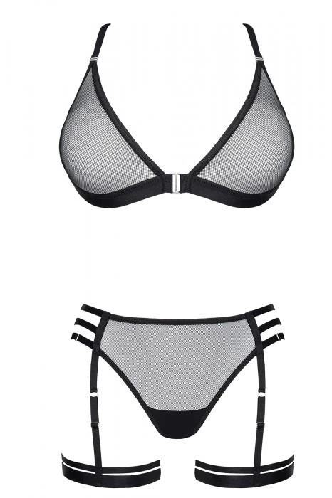 Bielizna-LadyX Adora XL - soutien-gorge, string, porte-jarretelles