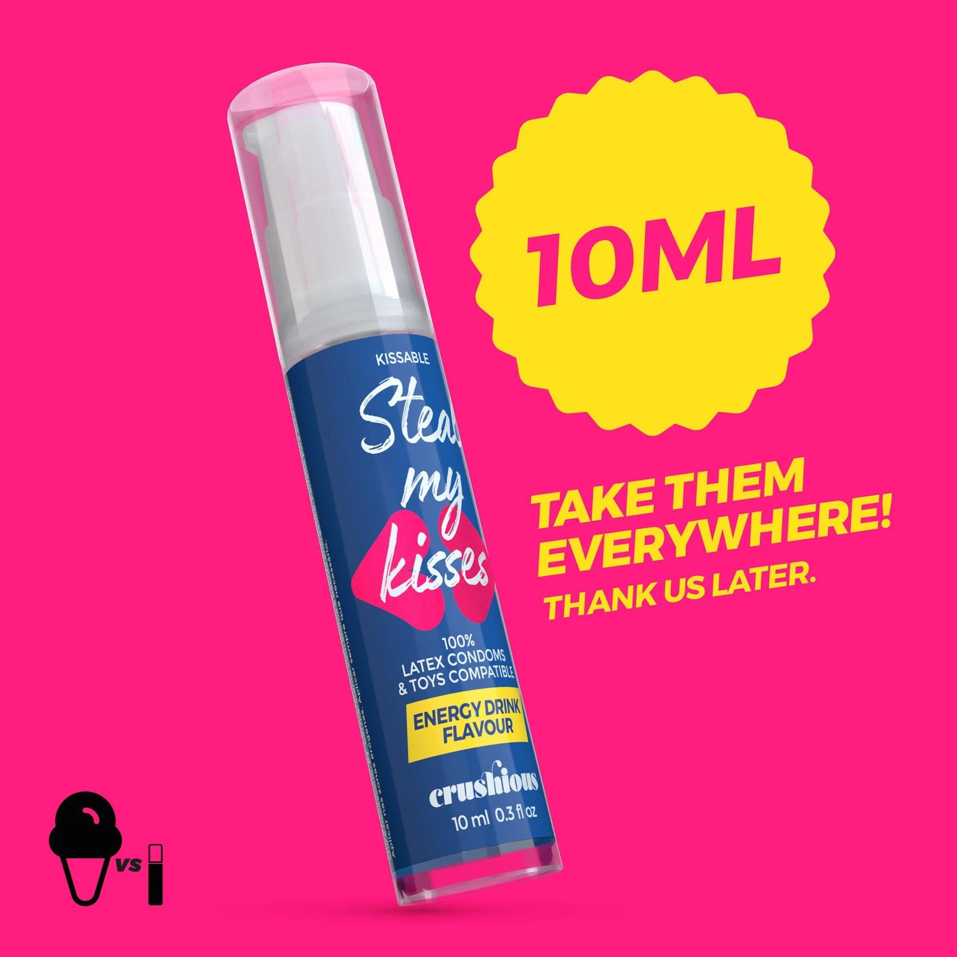 Steal My Kisses - Lubricant - Energy Drink Flavour - 0.3 fl oz / 10 ml