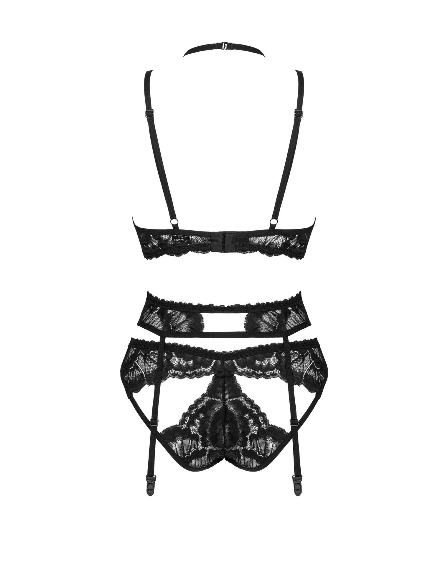 Lingerie-Alessya 3-piece set black XS/S