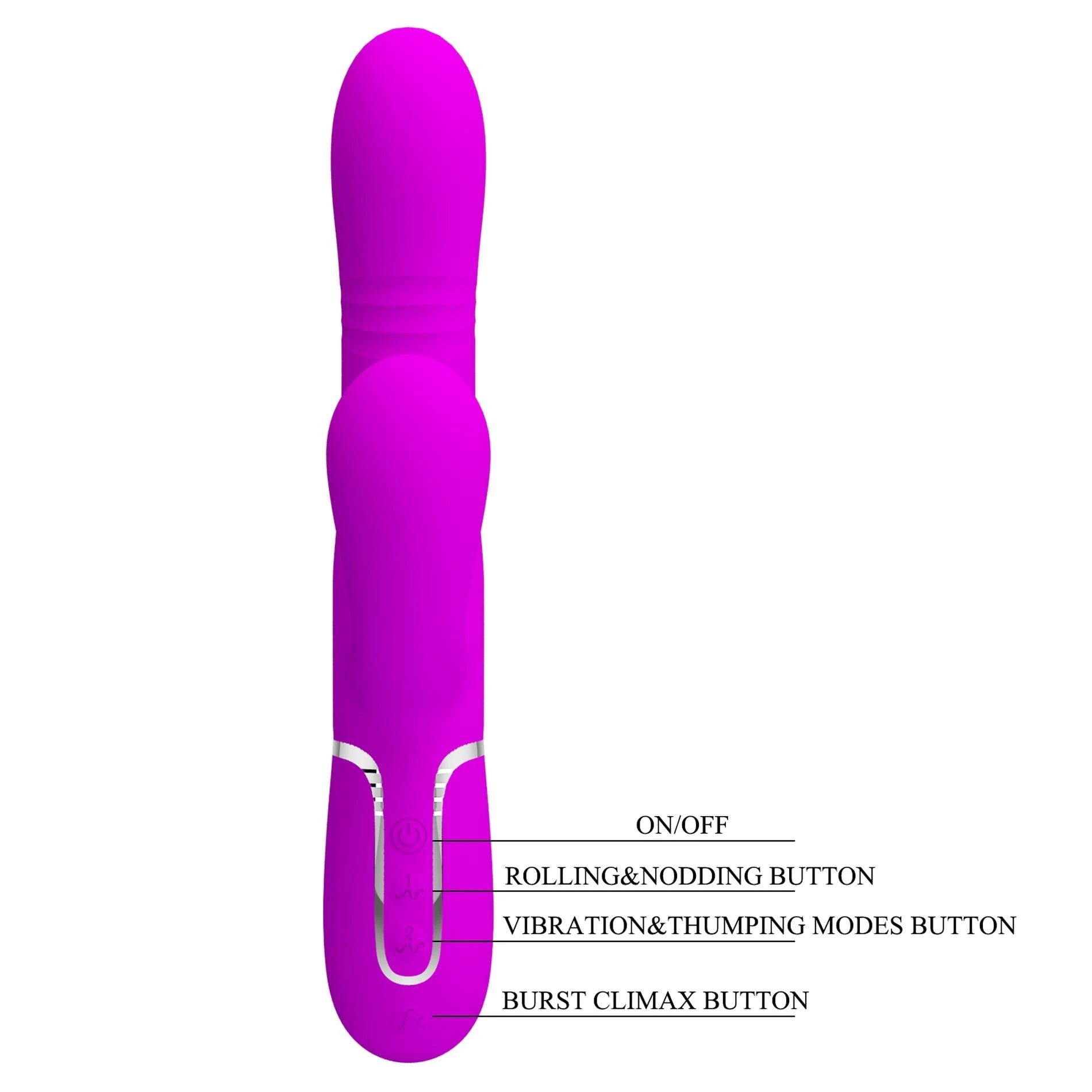 PRETTY LOVE - Mariana Purple, 7 fonctions de vibration 7 réglages de poussée, 4 fonctions de roulement, 4 fonctions de balancement