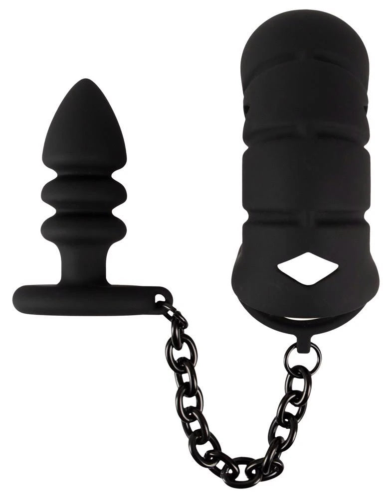 Black Velvets Cock cage avec un