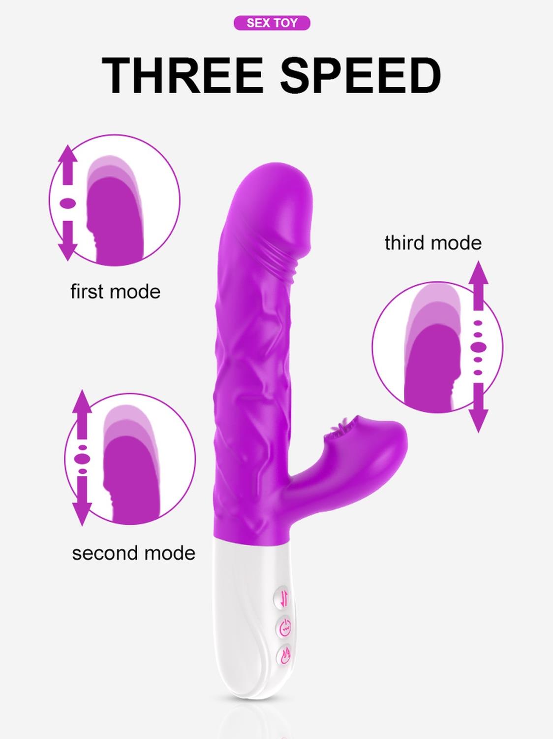 Vibromasseur - Vibromasseur langue en silicone, 10 fonctions USB