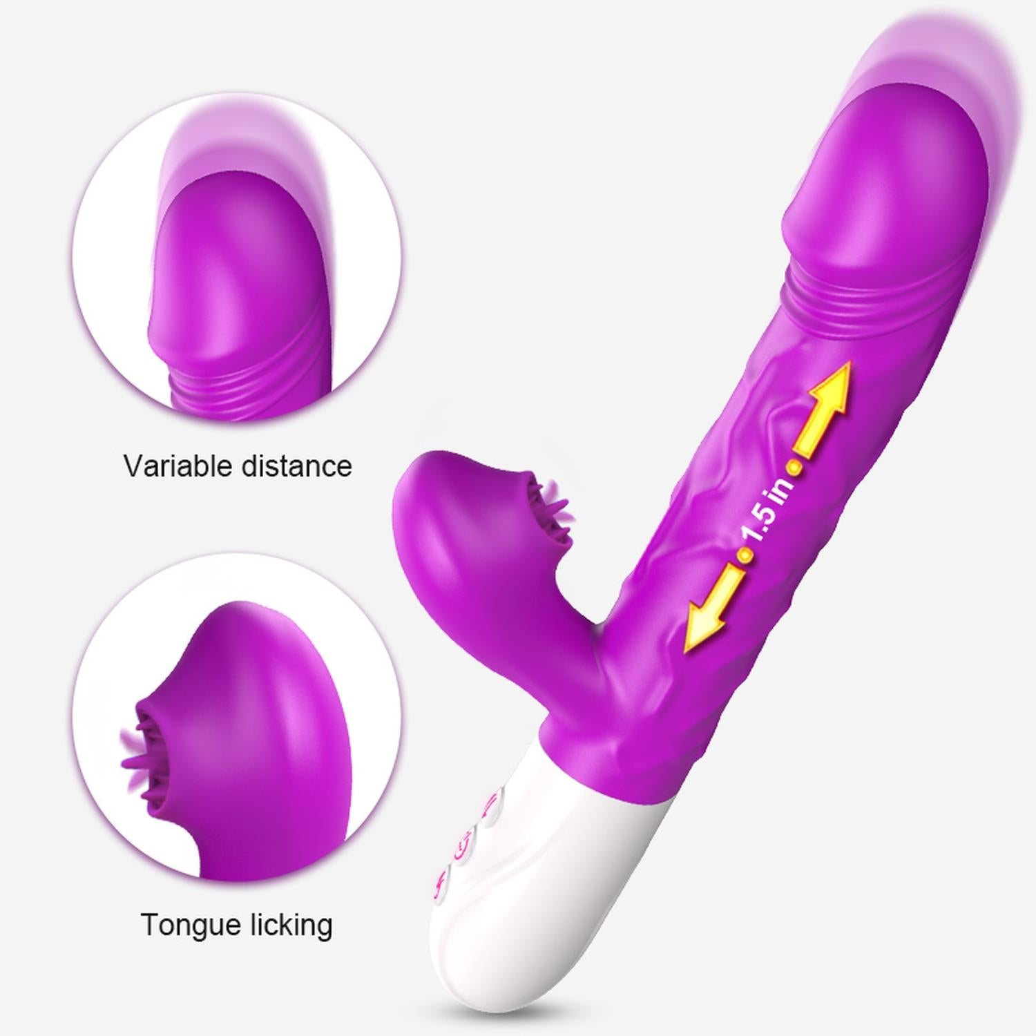 Vibromasseur - Vibromasseur langue en silicone, 10 fonctions USB
