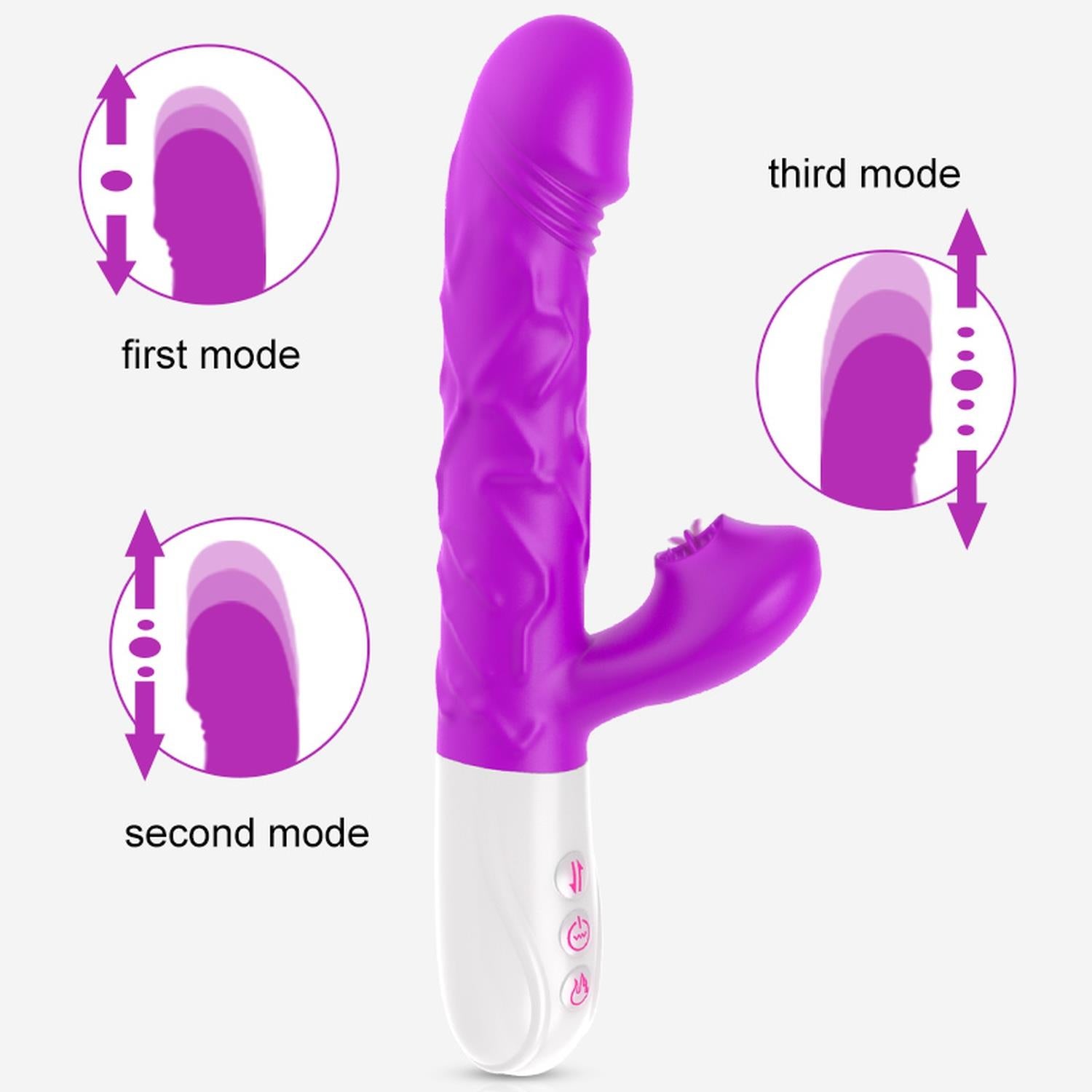Vibromasseur - Vibromasseur langue en silicone, 10 fonctions USB