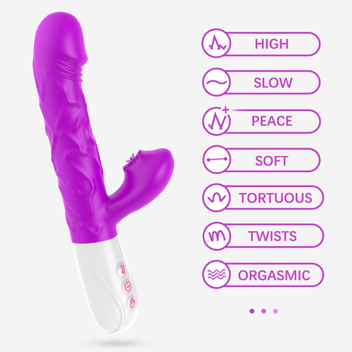 Vibromasseur - Vibromasseur langue en silicone, 10 fonctions USB