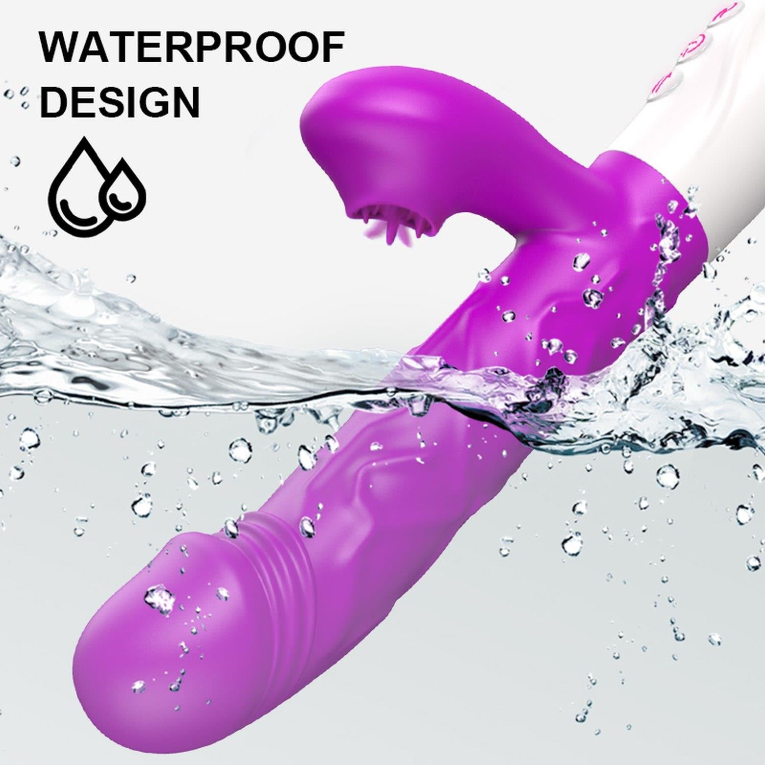 Vibromasseur - Vibromasseur langue en silicone, 10 fonctions USB