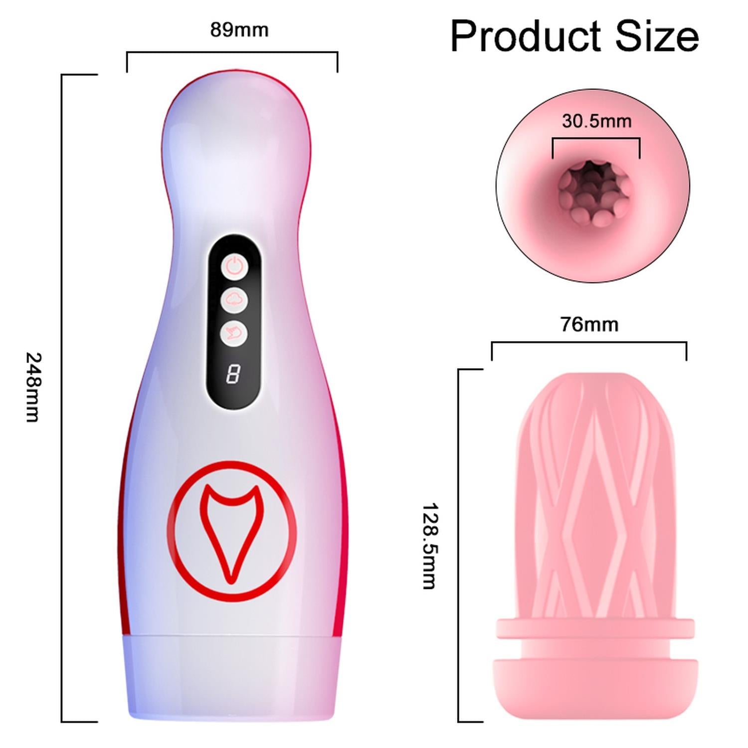 Masturbateur - Godet de masturbation vibrant, 7 puissances d'aspiration, 7 modes de vibration