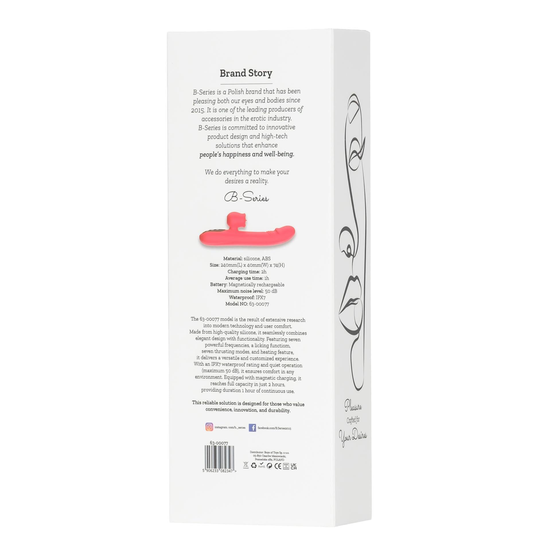 Silicone Vibrator 7 Powerful Modes - 
Licking, 7 Thrusting
Heating, Red