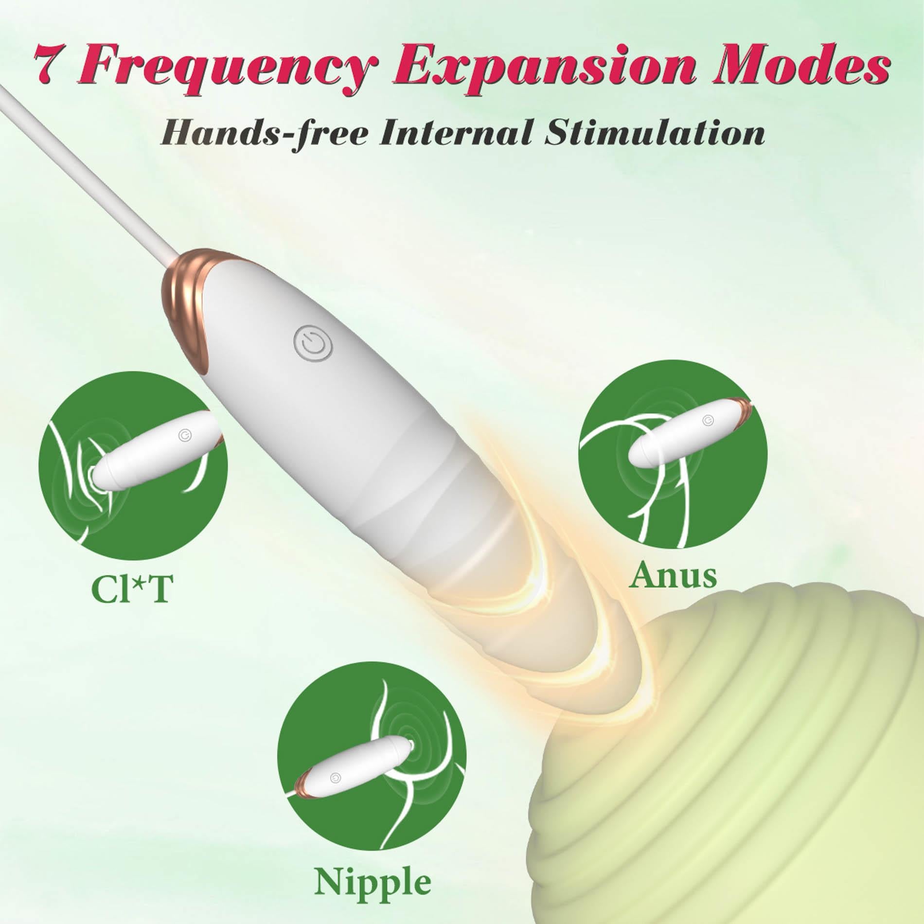 Vibrating Silicone Love EGG USB 7 vibration and thrust functions / Remote control White