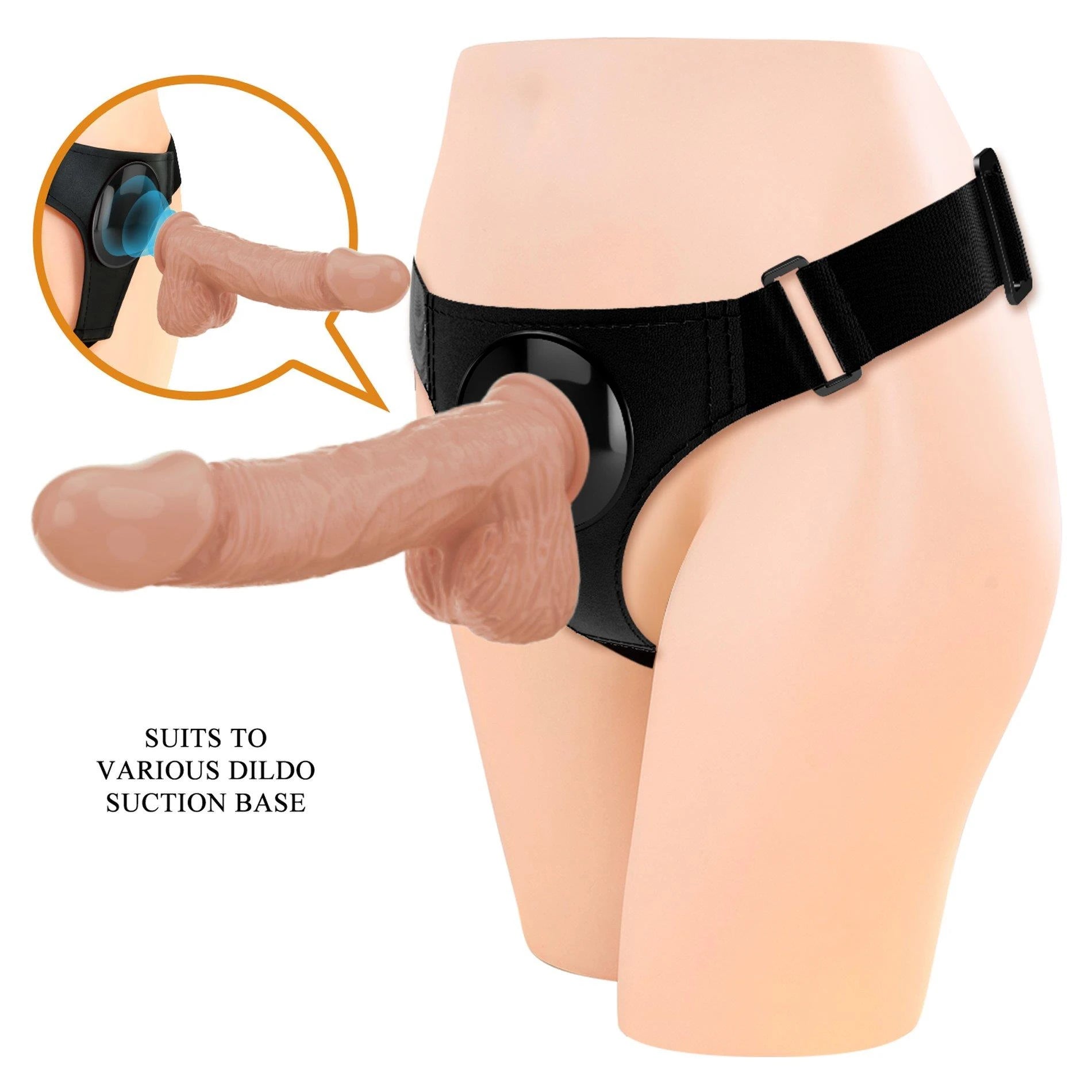 PRETTY LOVE - HARNESS BRIEFS Jerry Universal Strap-On Harness 7.6'' Dildo Flesh