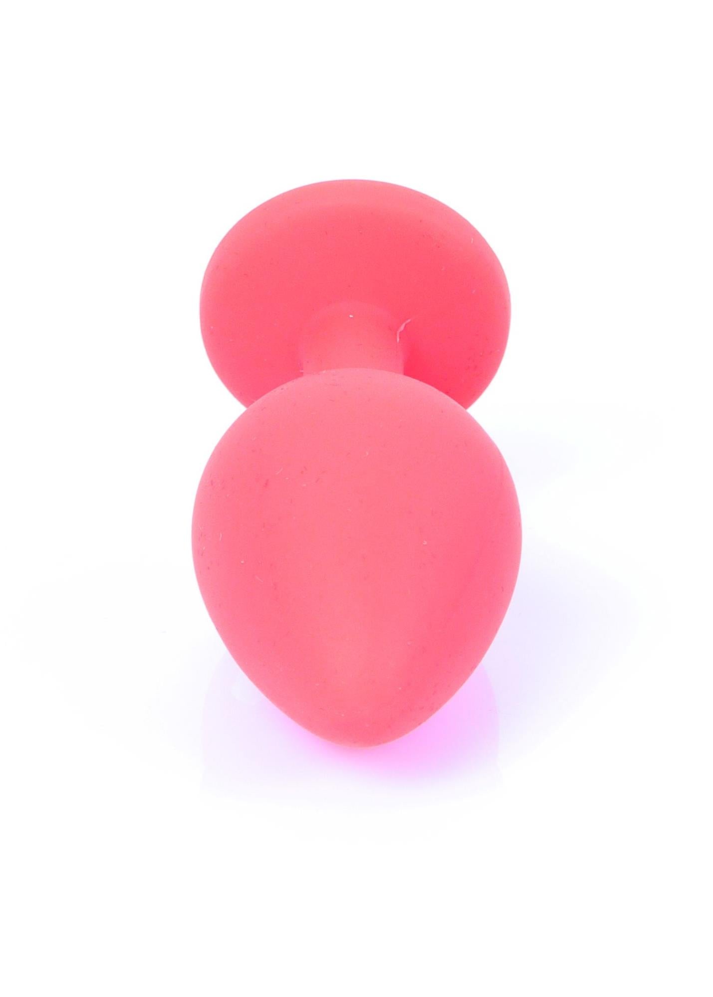 Plug-Jewellery Red Silicone PLUG Medium- Blue Diamond