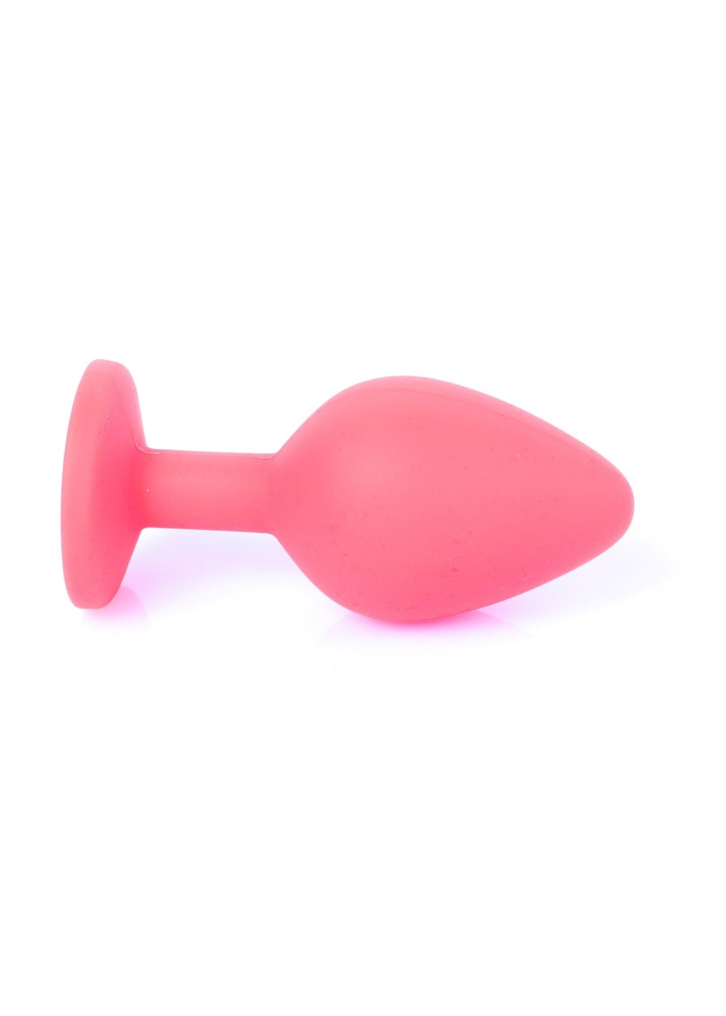 Plug-Jewellery Red Silicone PLUG Medium- Blue Diamond