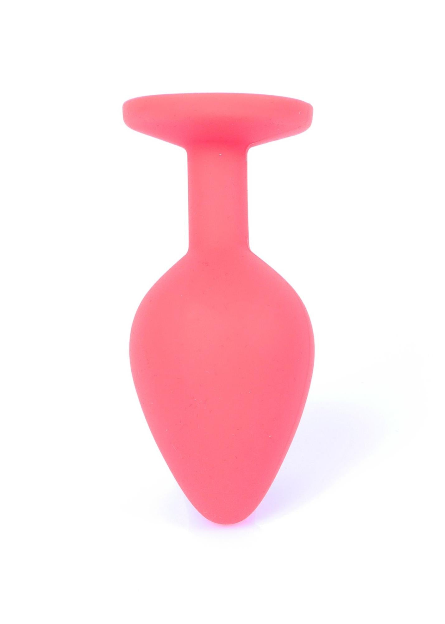 Plug-Jewellery Red Silicone PLUG Medium- Blue Diamond