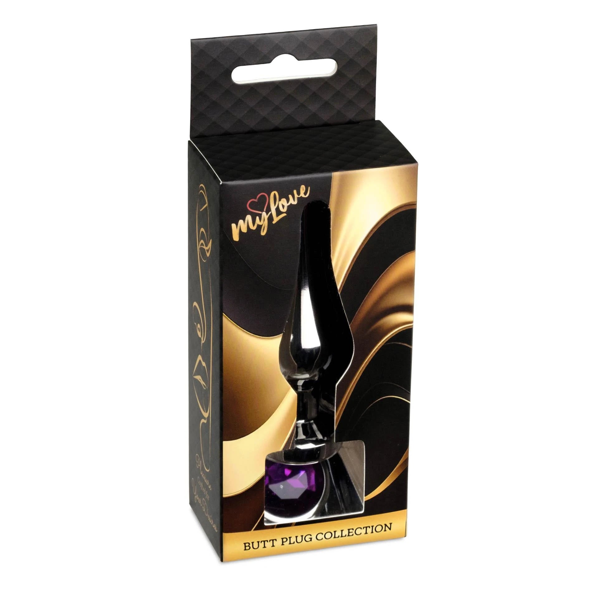 MyLove Toys - Bijoux BUTT PLUG Argent foncé - Violet
