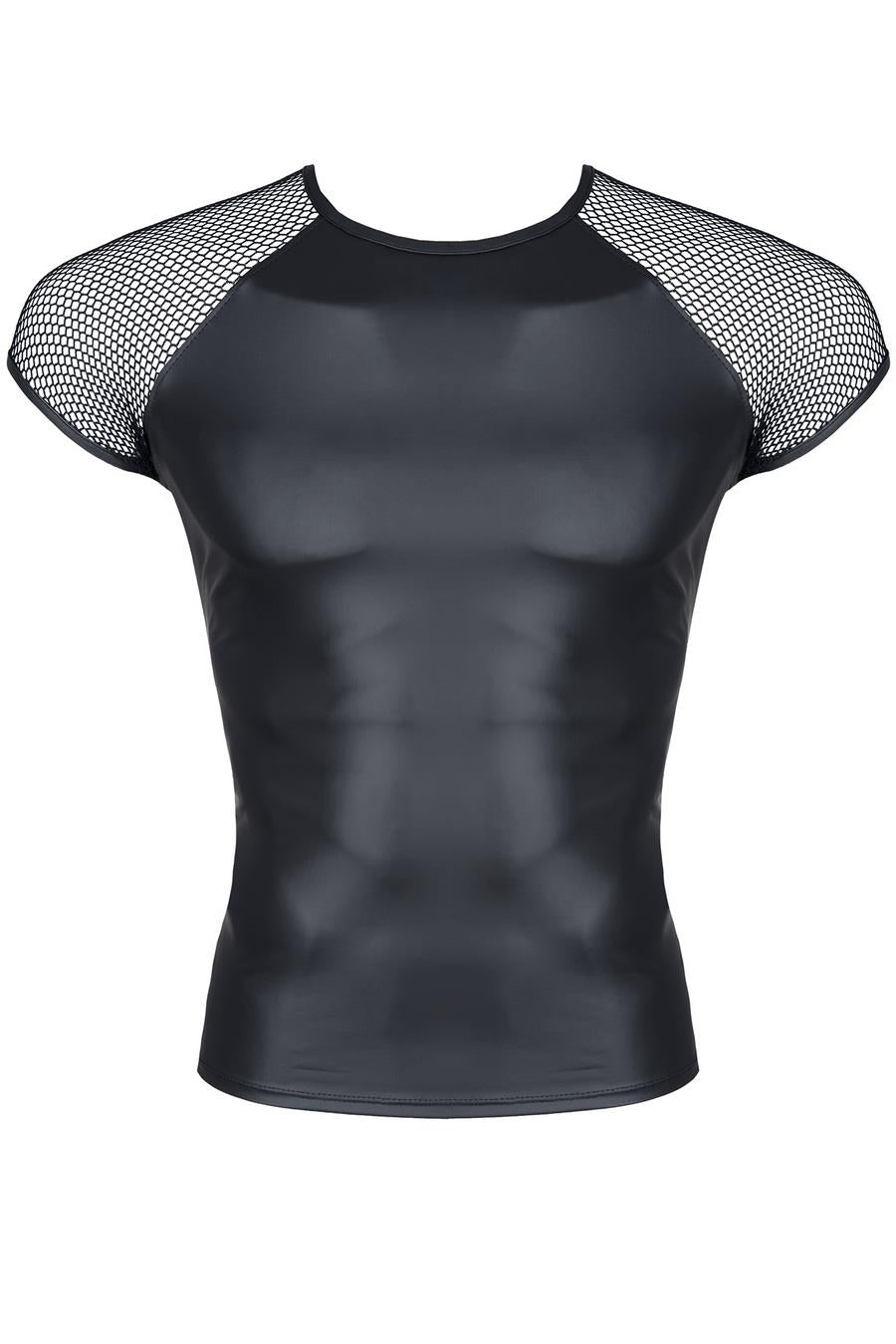 men's wetlook t-shirt with elastic mesh sleeve S