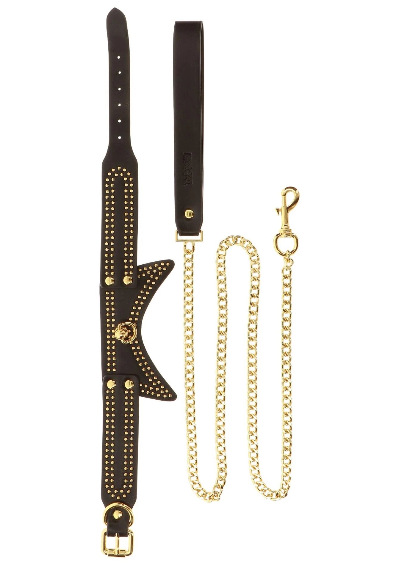 Collier et laisse cloutés noirs
