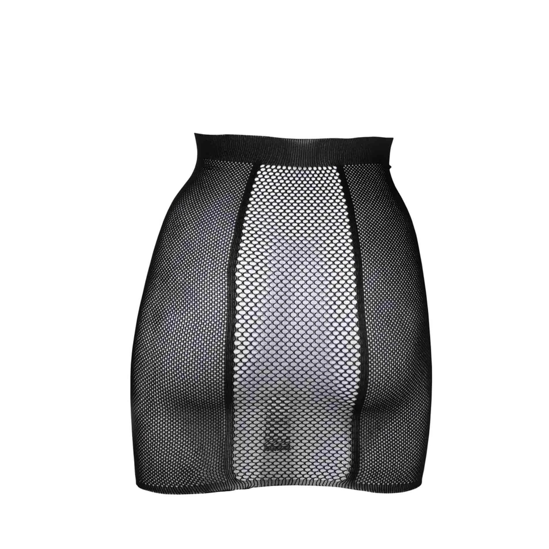 High - Waist Fishnet Skirt - One Size - Black