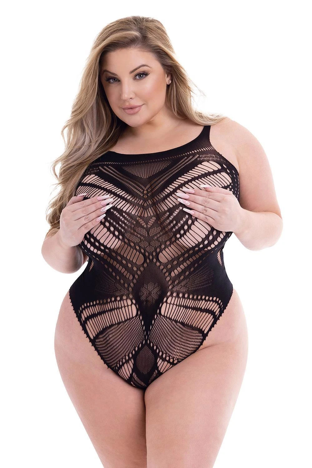 BACI JACQUARD BODYSUIT BLACK, QUEEN