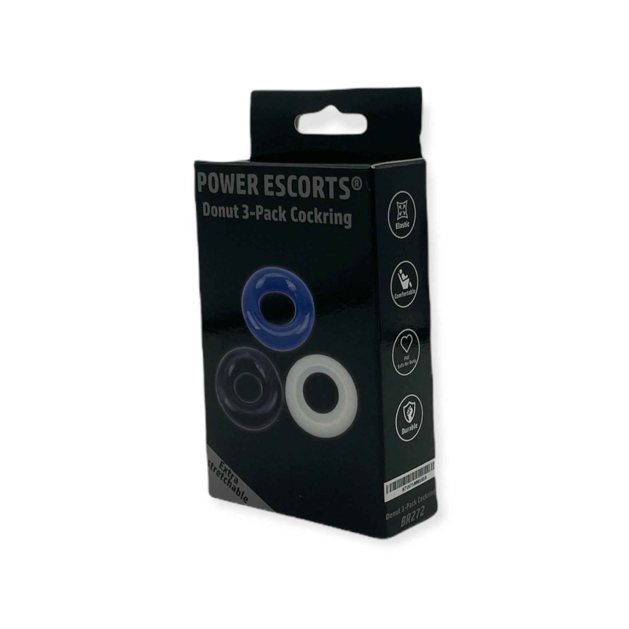 Ring-Donut Cockring 3 Pack - 3 colors blue/clear/black