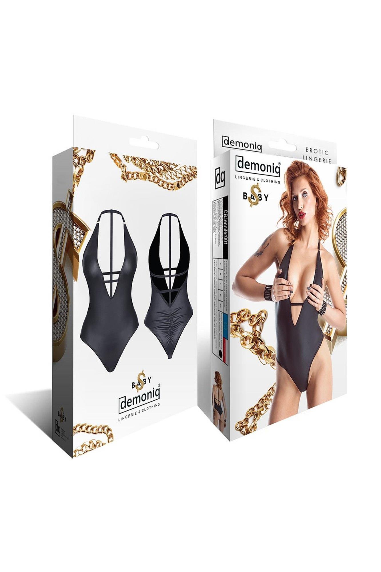 Underwear-JENNIFER001 black bodysuit M