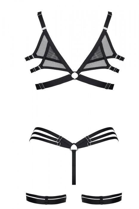 Bielizna-LadyX Adora L - bra, thong, garters