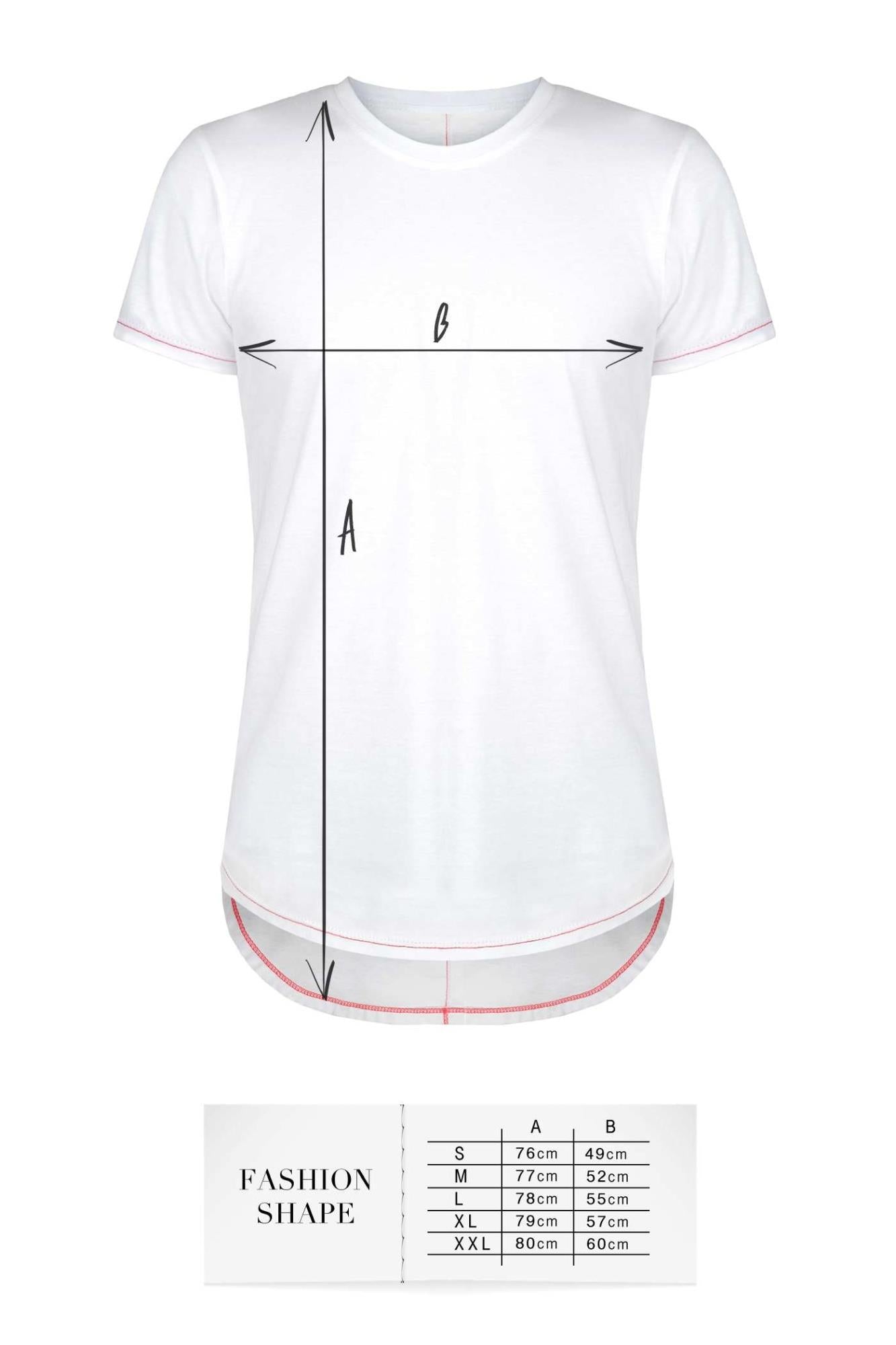 Men's white fashion T-shirt M