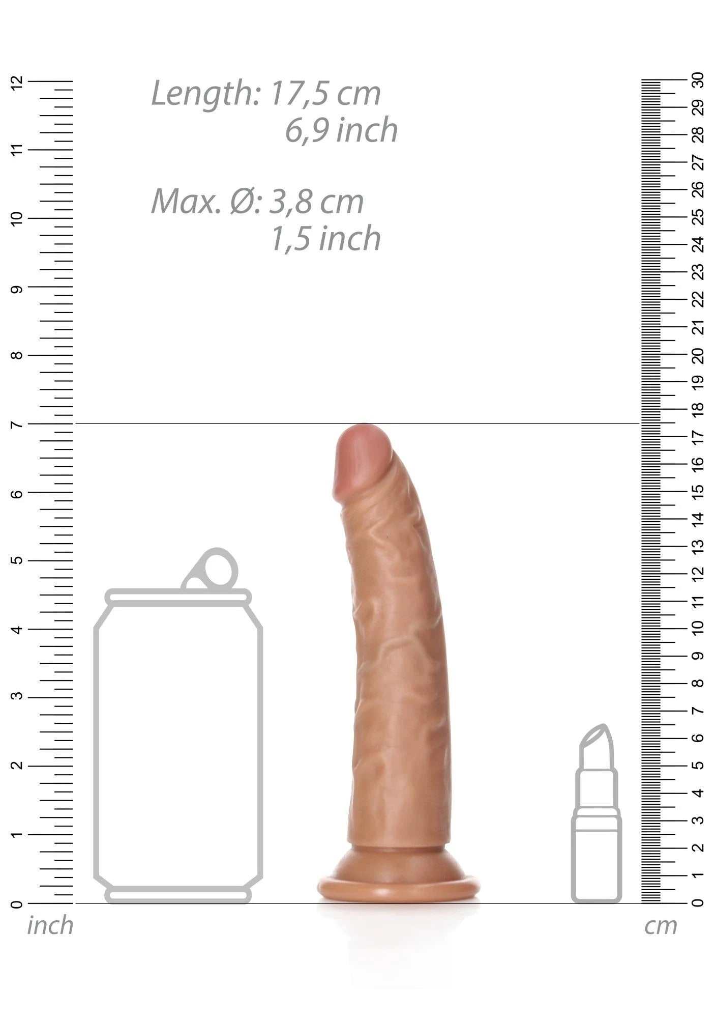 Slim Realistic Dildo with Suction Cup - 6 / 15,5 cm
