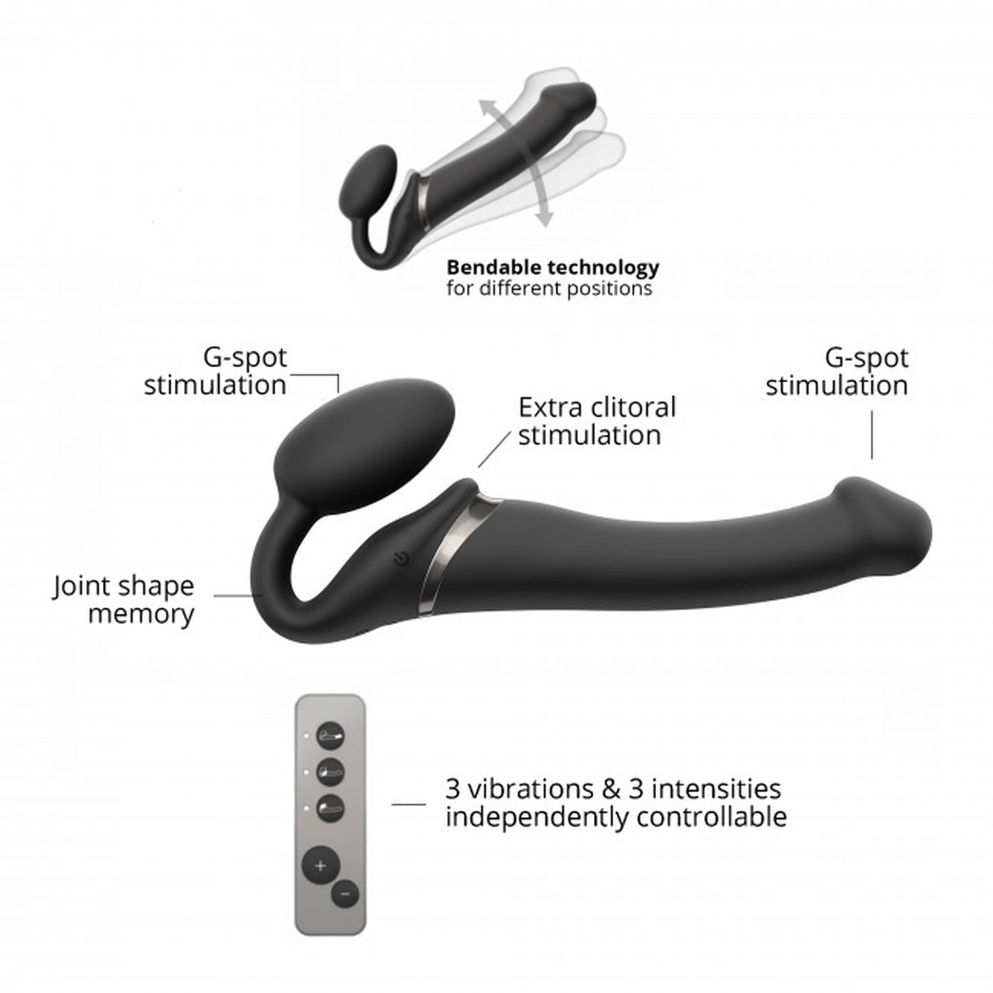 Vibrating Bendable Strap-On
